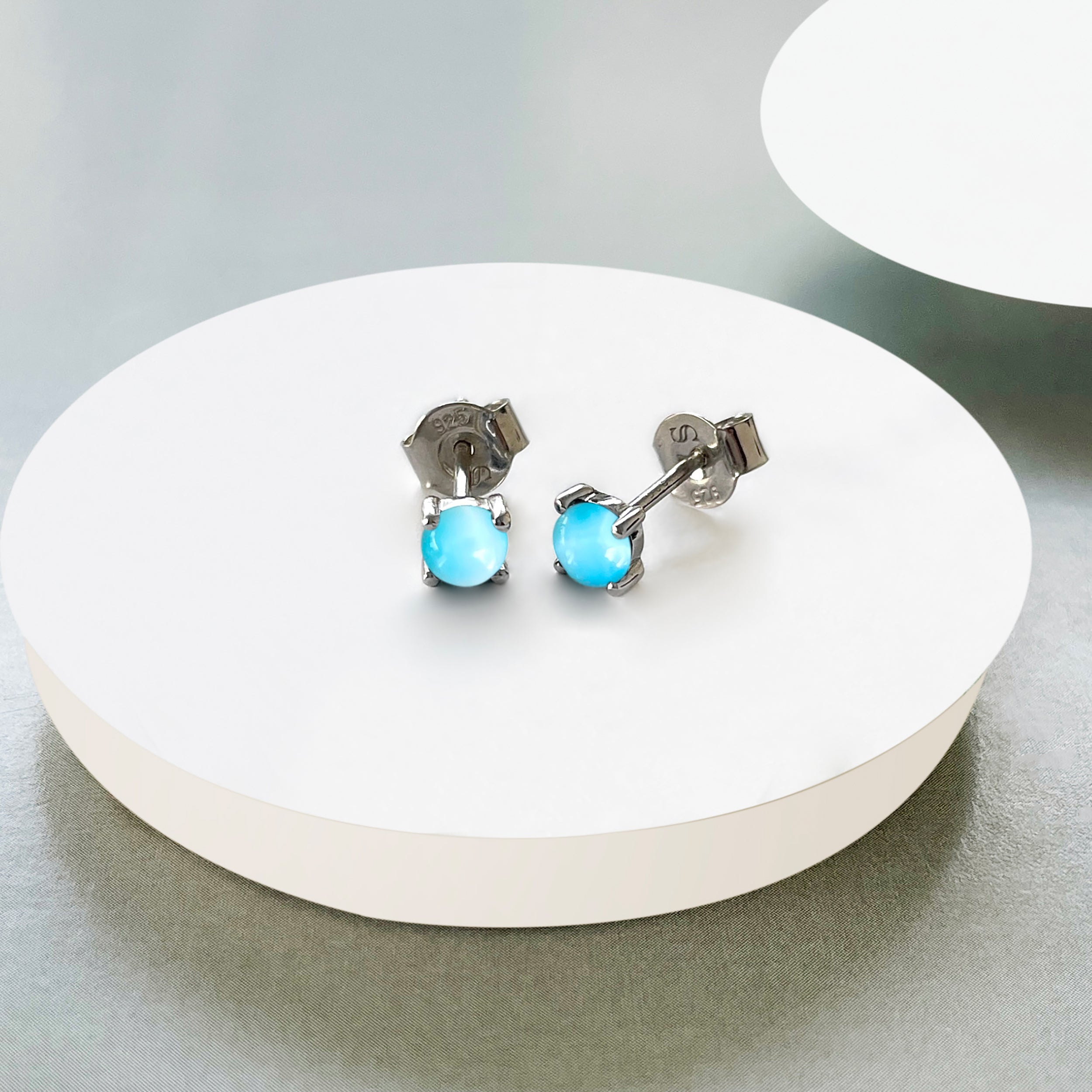 Larimar Stud Earring-(LAR-SE-1068.)