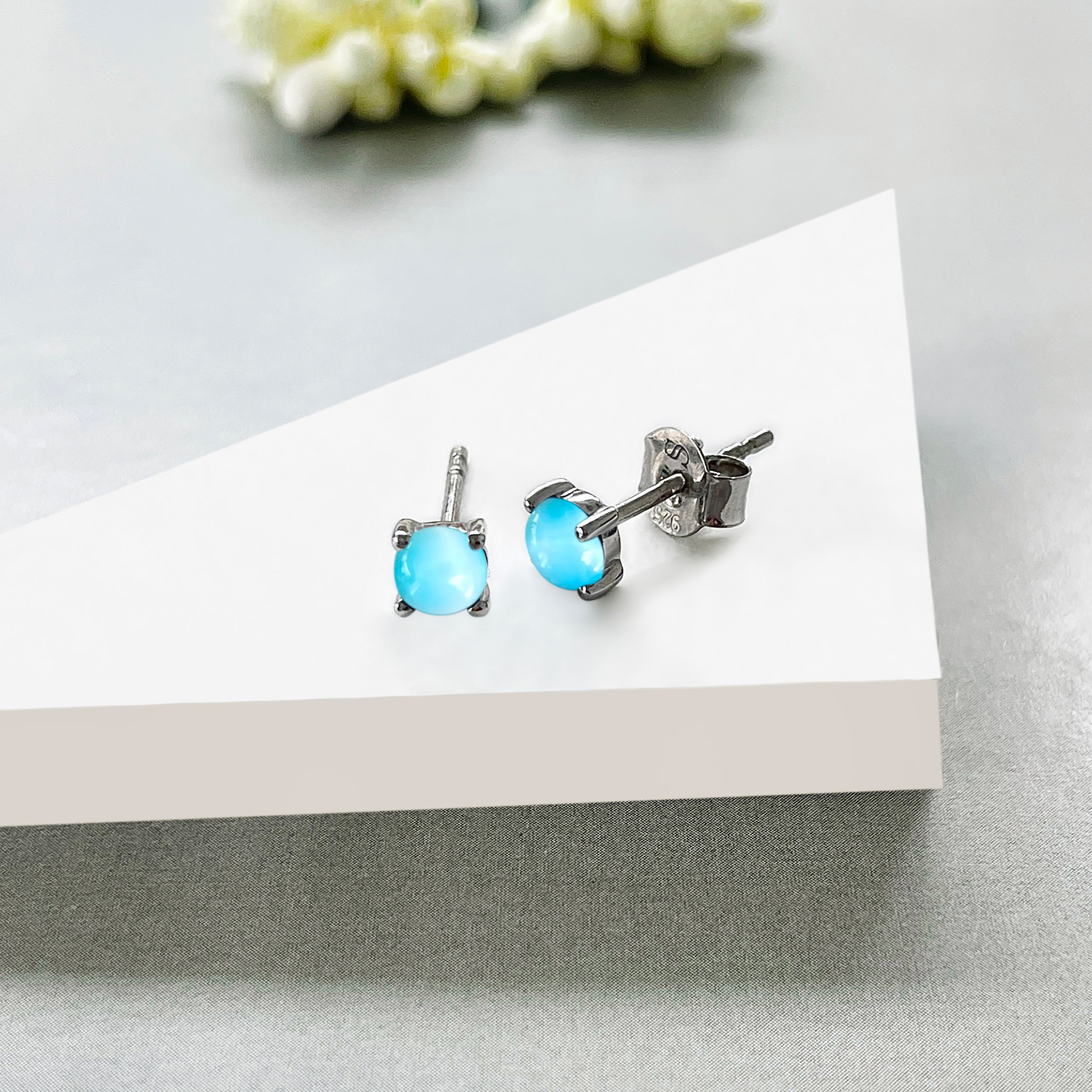 Larimar Stud Earring-(LAR-SE-1068.)