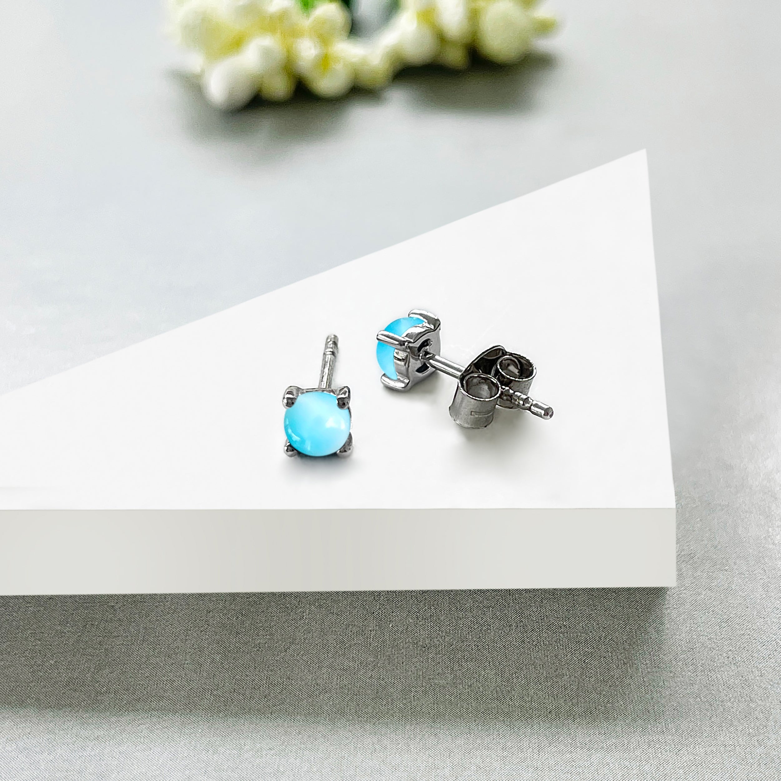 Larimar Stud Earring-(LAR-SE-1068.)