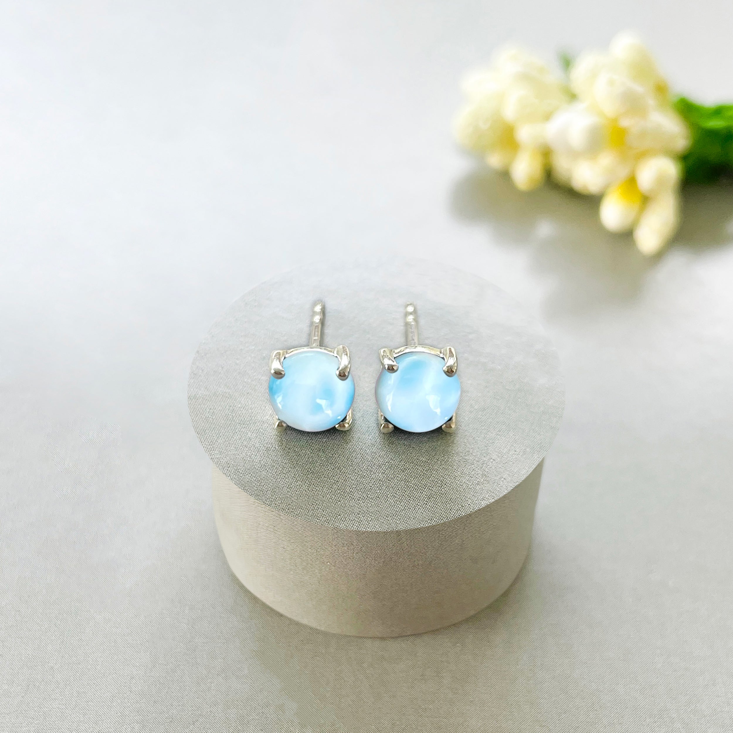 Larimar Stud Earrings-(LAR-SE-1069.)