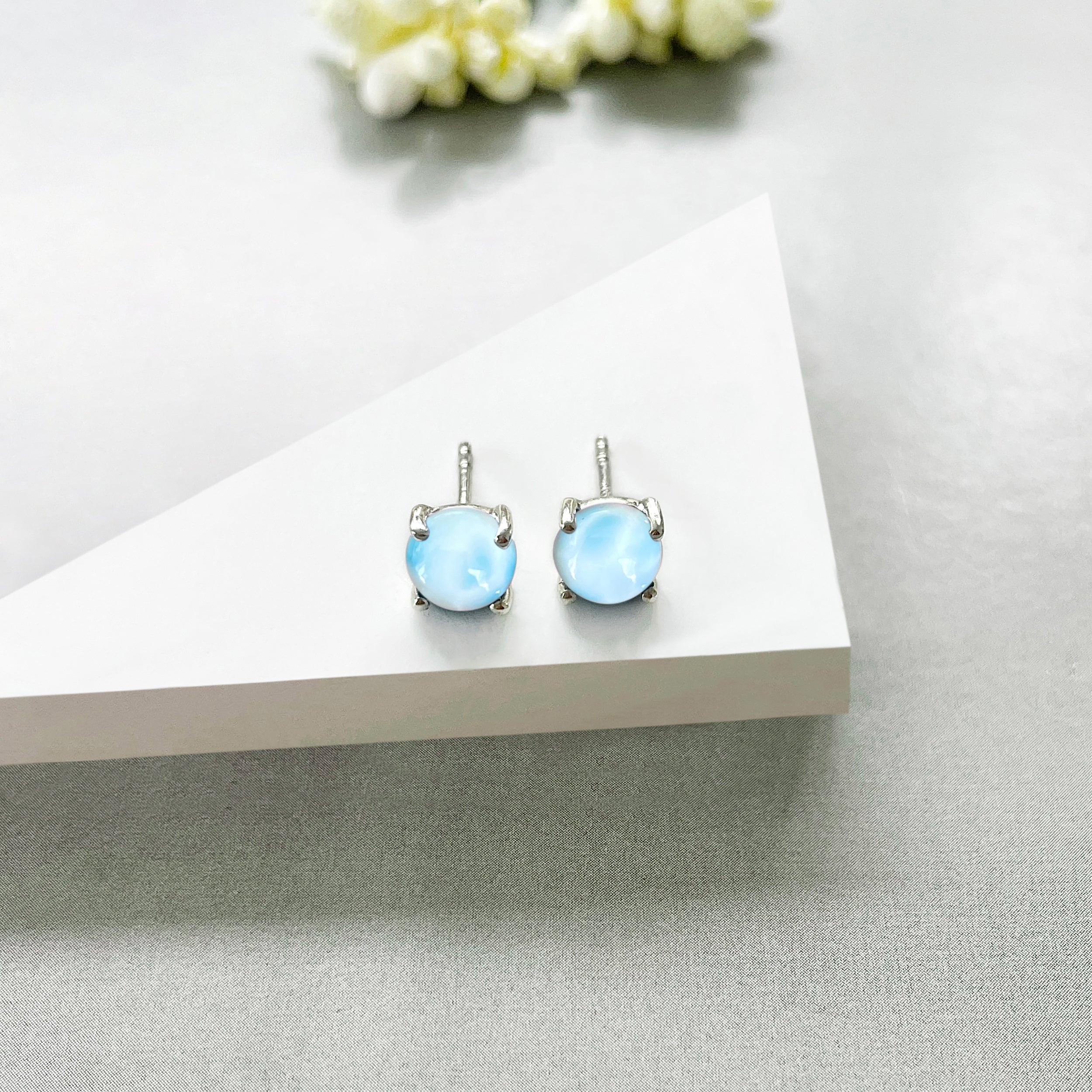 Larimar Stud Earring-(LAR-SE-1069.)