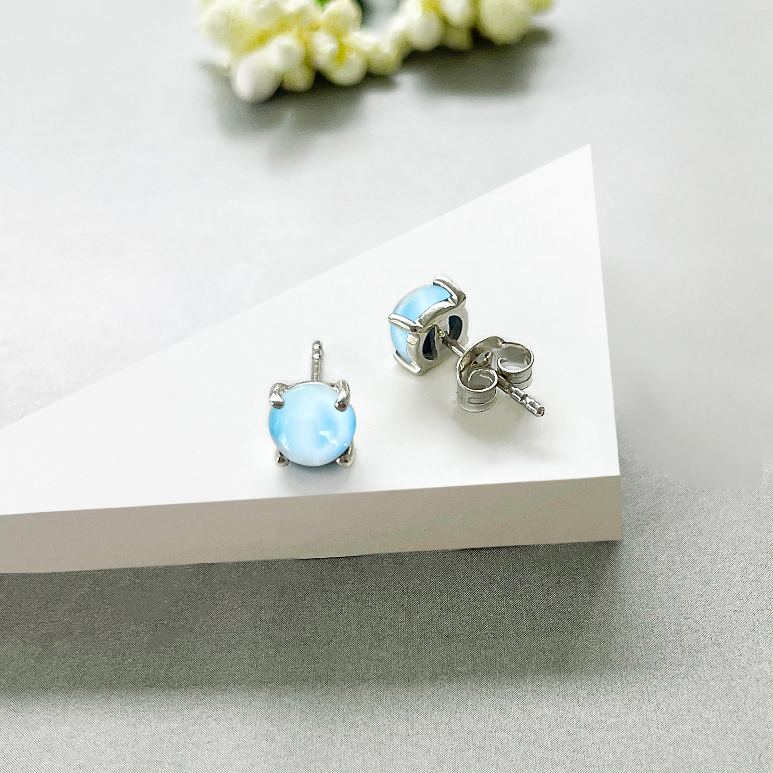 Larimar Stud Earring-(LAR-SE-1069.)