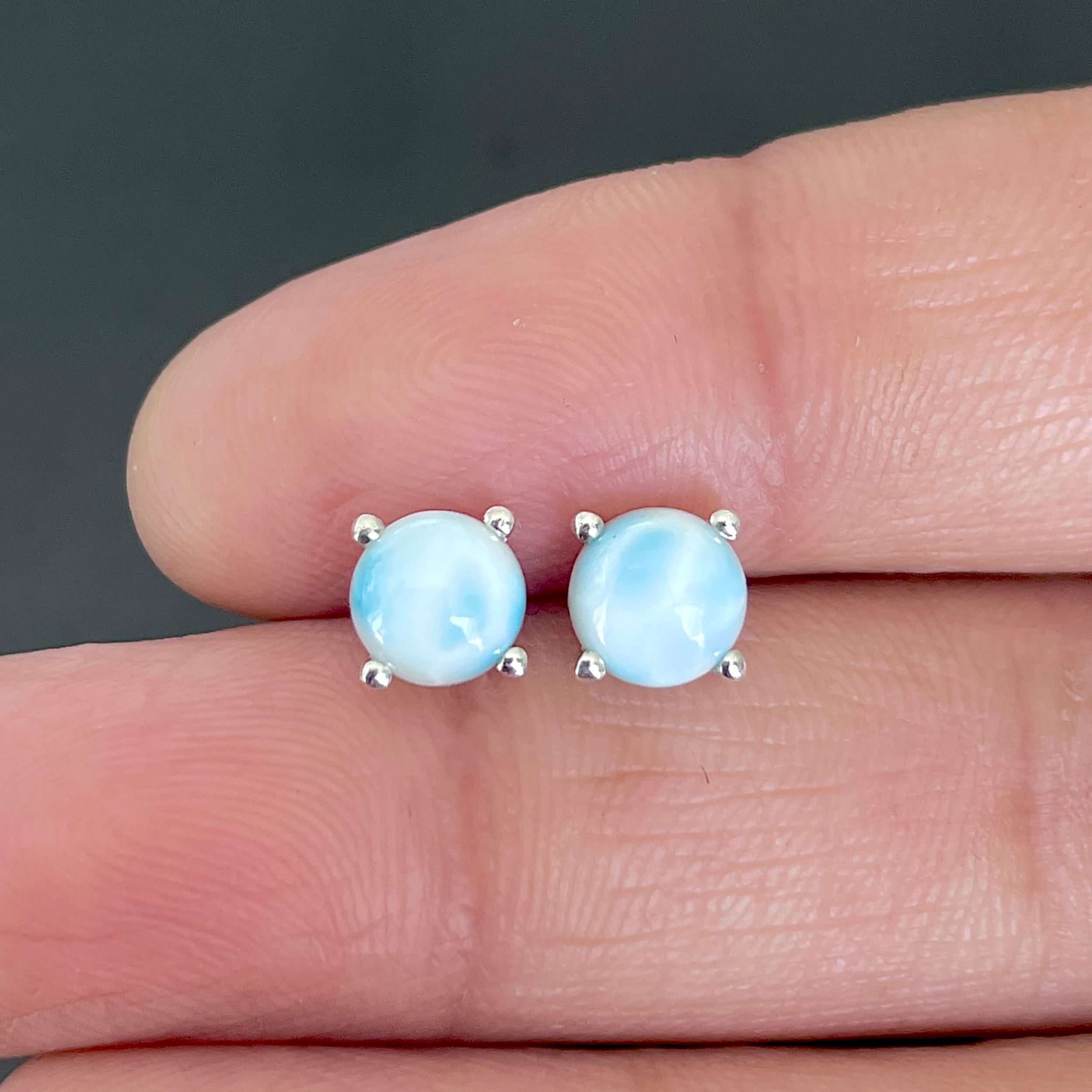 Larimar Stud Earring-(LAR-SE-1069.)