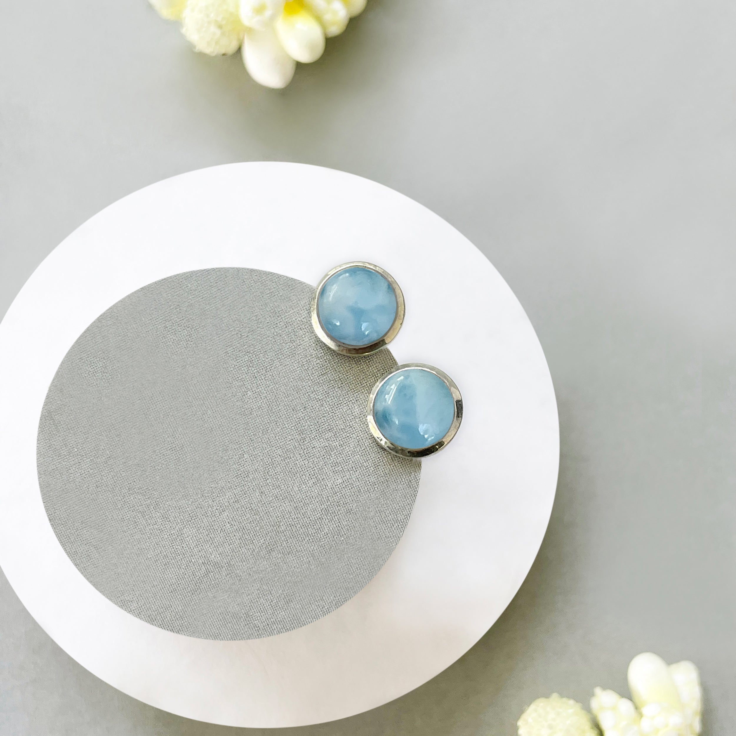 Larimar Stud Earring-(LAR-SE-1073.)