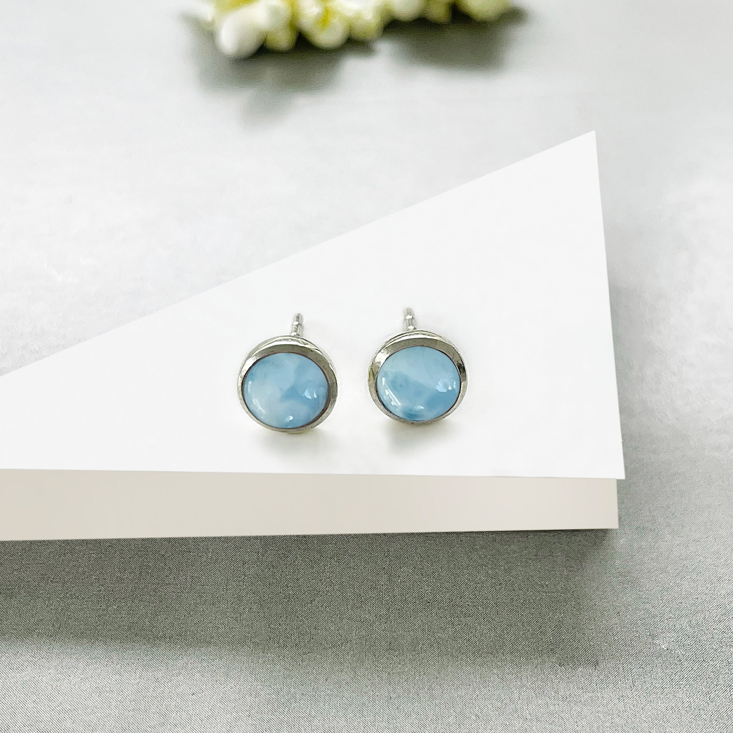 Larimar Stud Earring-(LAR-SE-1073.)