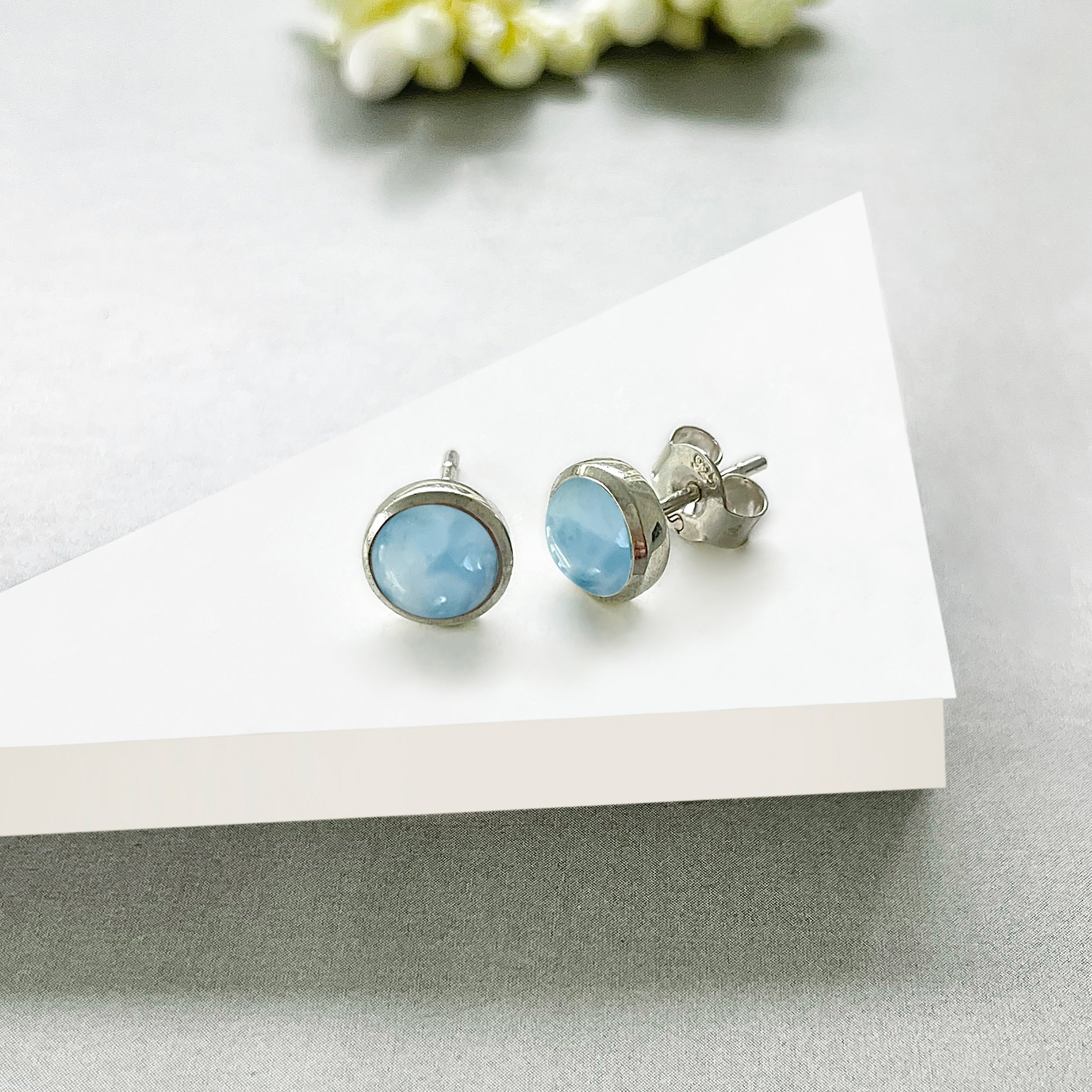 Larimar Stud Earring-(LAR-SE-1073.)