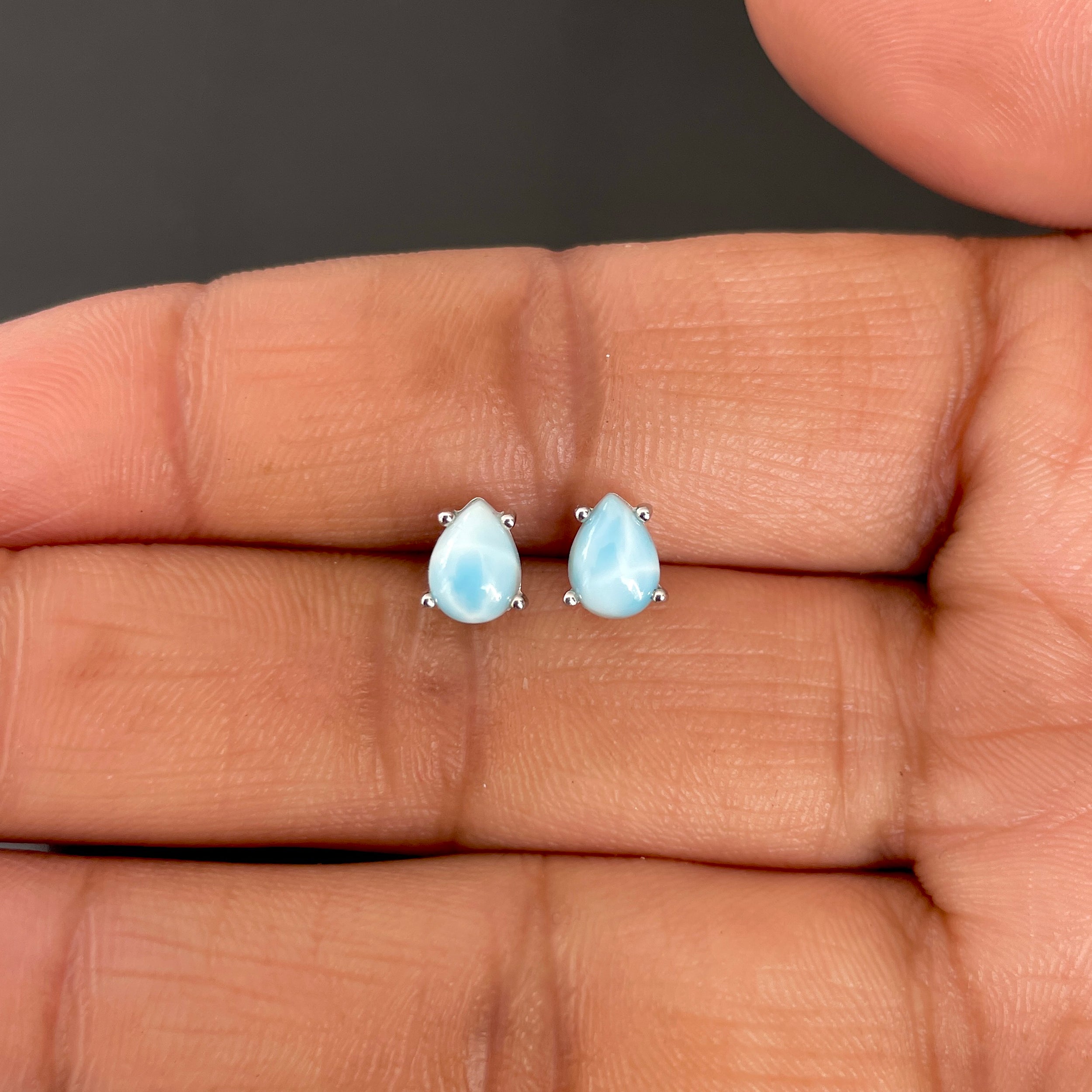 Larimar Stud Earrings-(LAR-SE-1142.)
