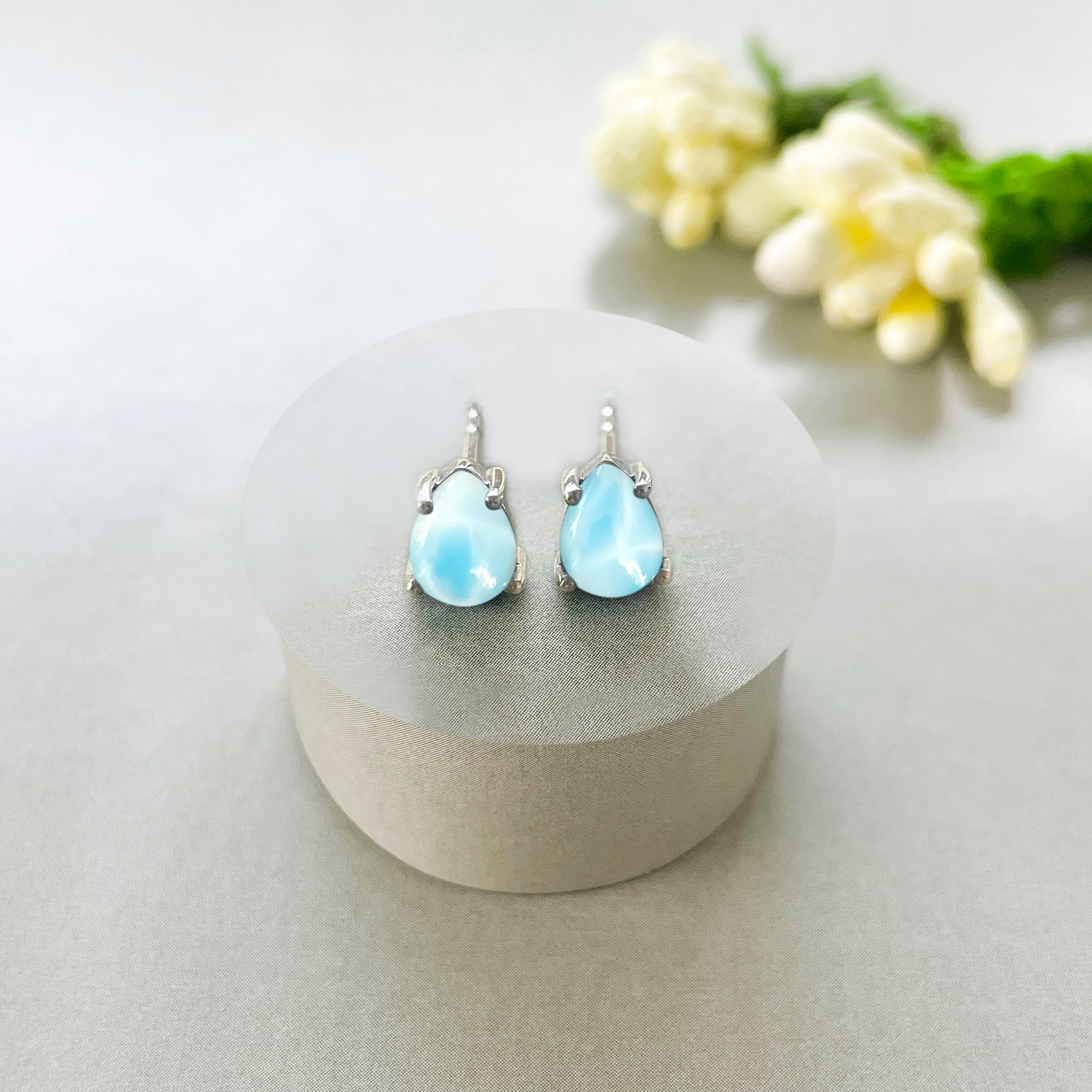 Larimar Stud Earrings-(LAR-SE-1142.)