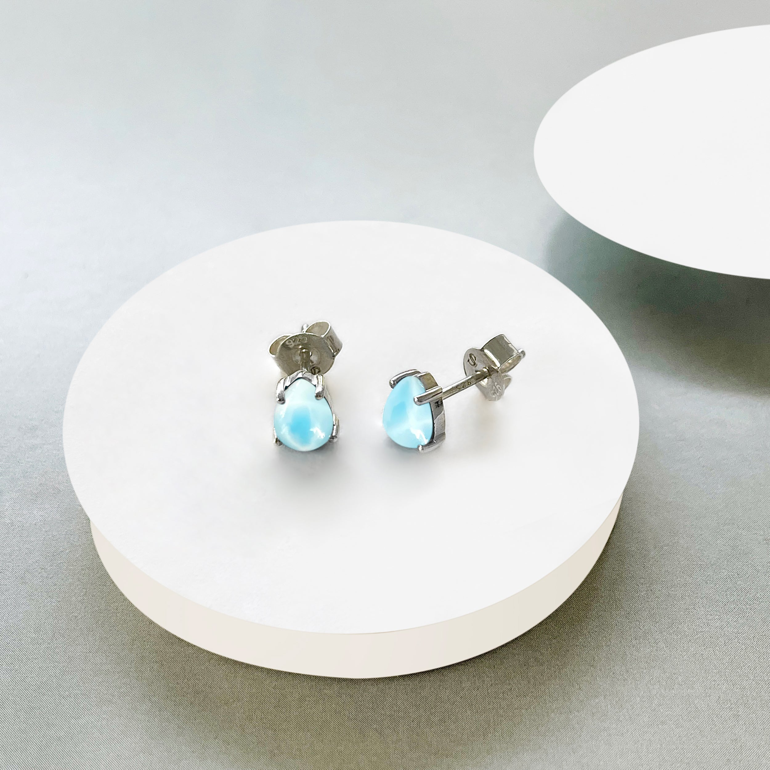 Larimar Stud Earrings-(LAR-SE-1142.)