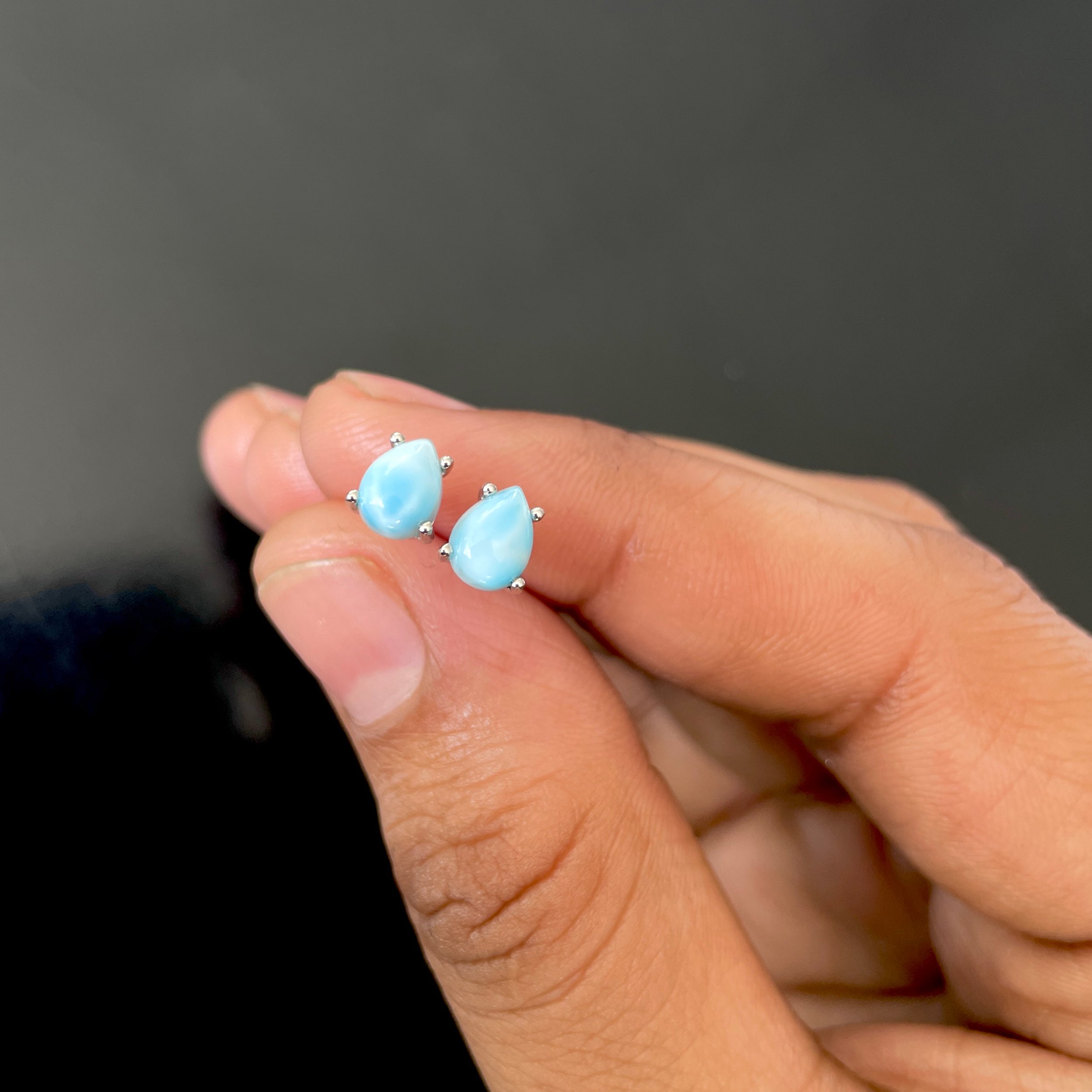 Larimar Stud Earring-(LAR-SE-1142.)