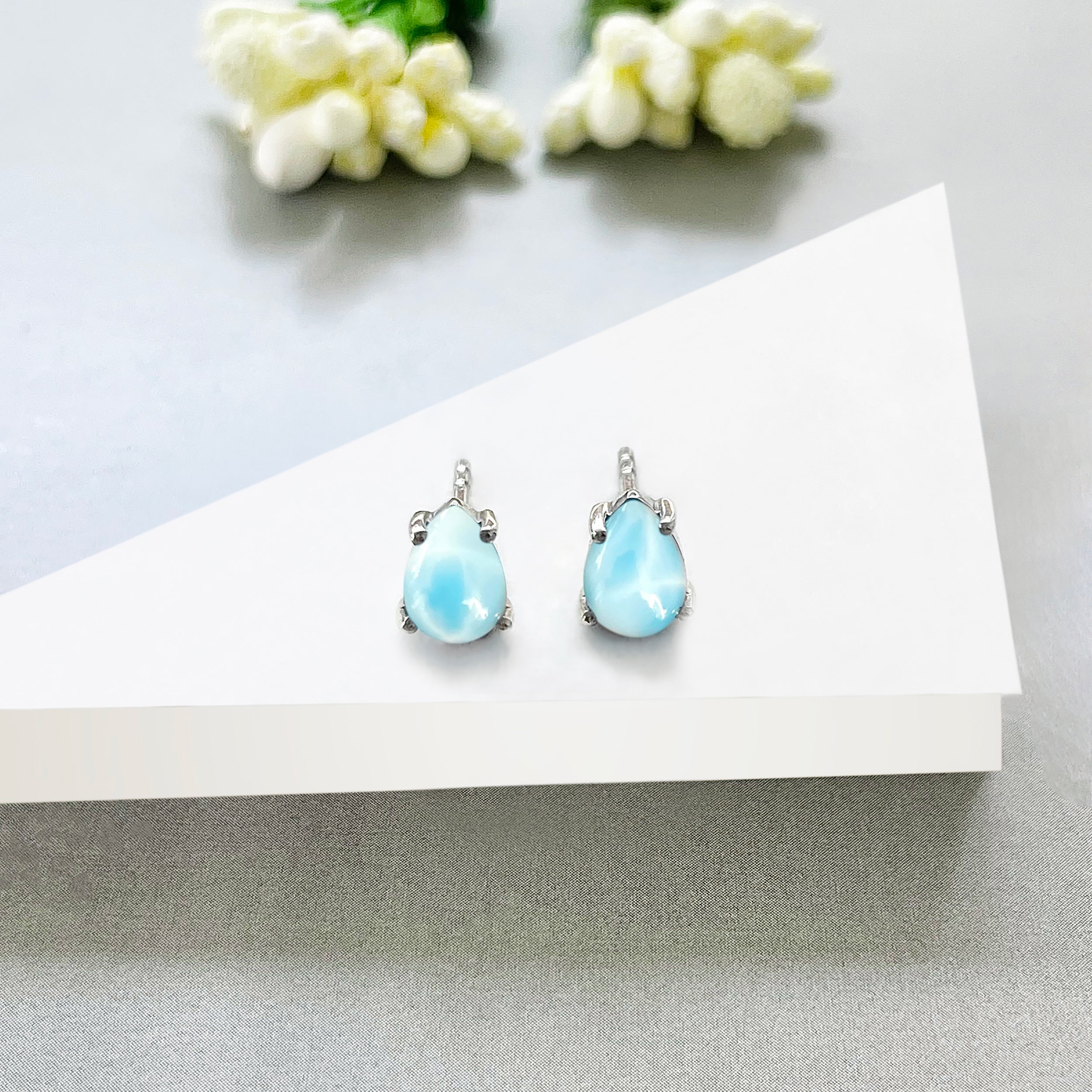 Larimar Stud Earring-(LAR-SE-1142.)