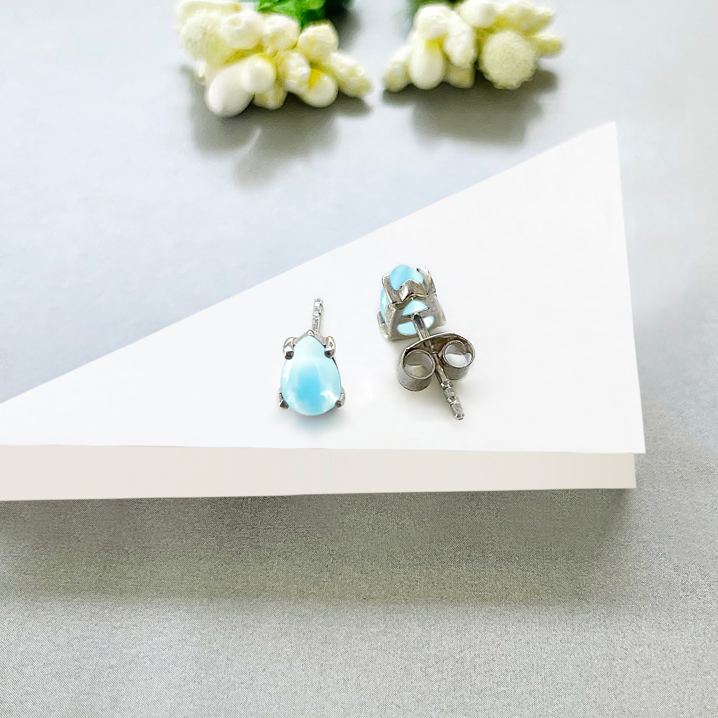 Larimar Stud Earring-(LAR-SE-1142.)