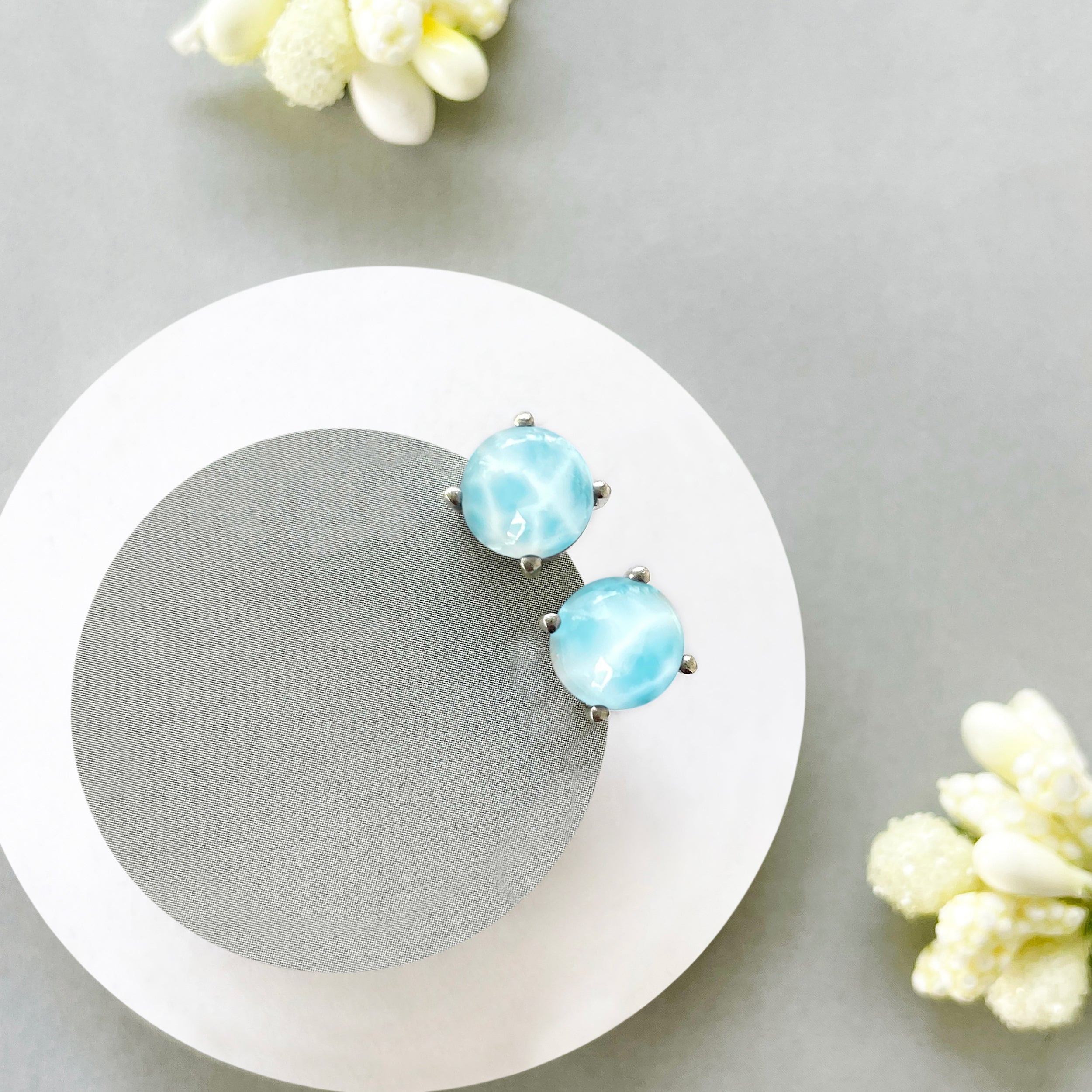 Larimar Stud Earring-(LAR-SE-1178.)