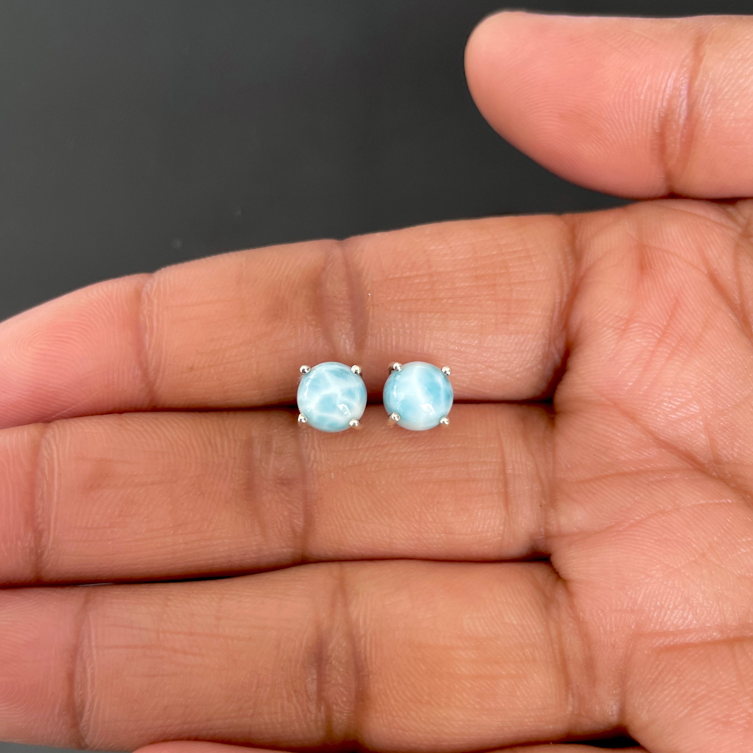 Larimar Stud Earring-(LAR-SE-1178.)