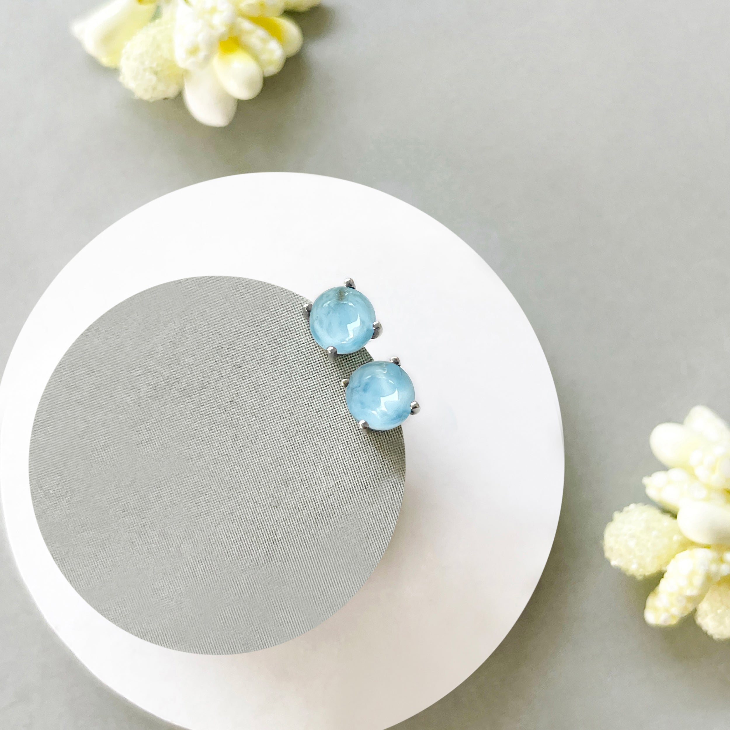 Larimar Stud Earring-(LAR-SE-699.)