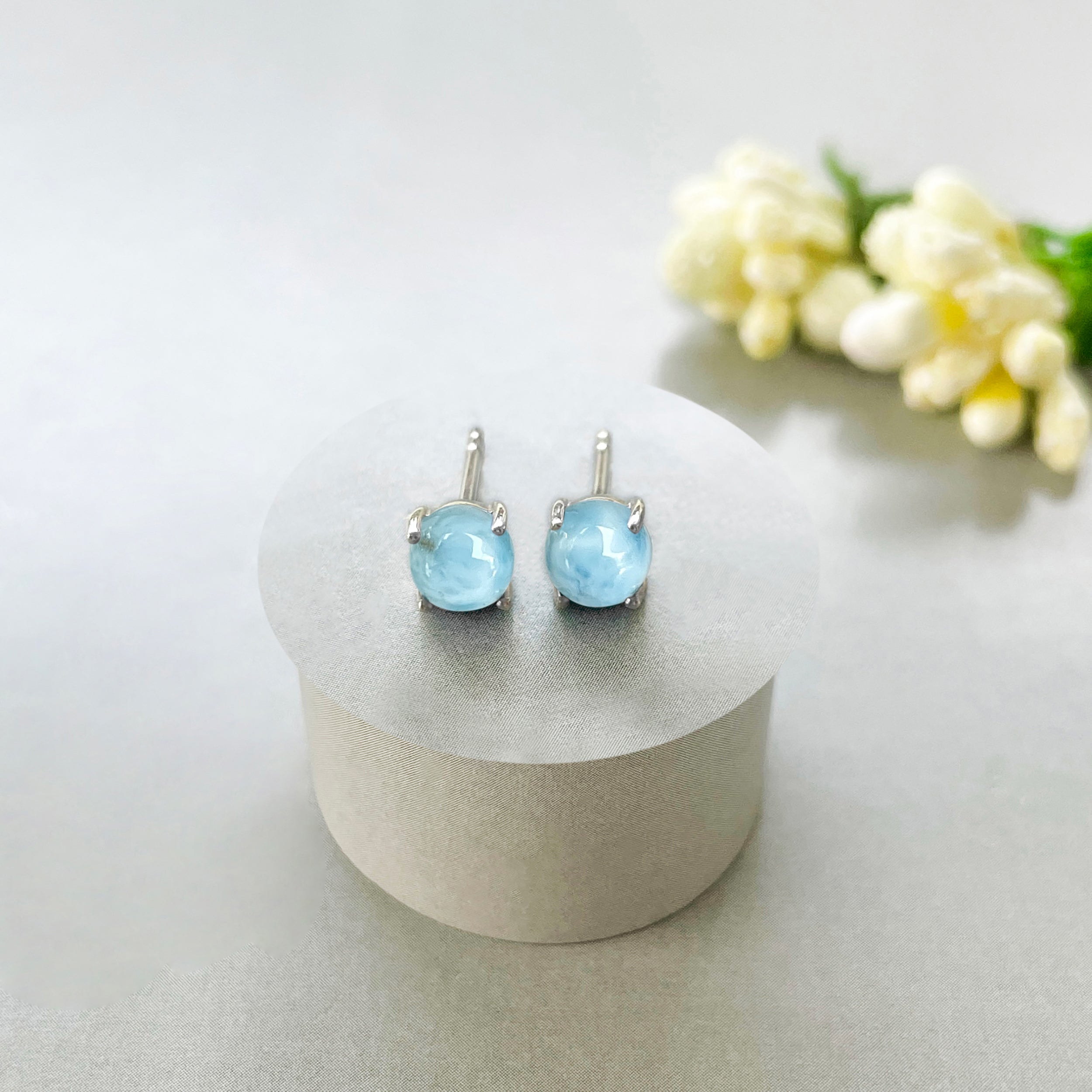 Larimar Stud Earring-(LAR-SE-699.)