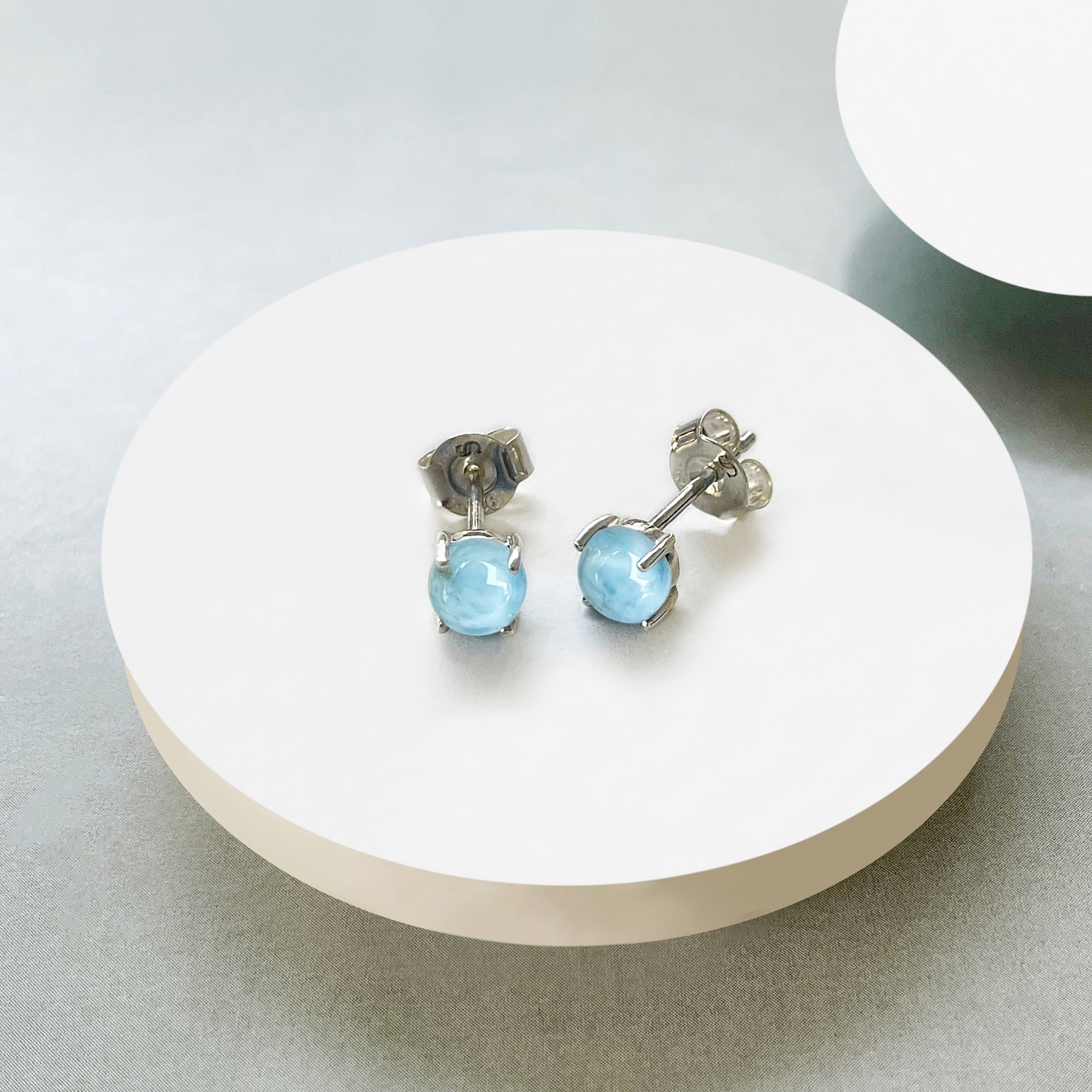 Larimar Stud Earring-(LAR-SE-699.)