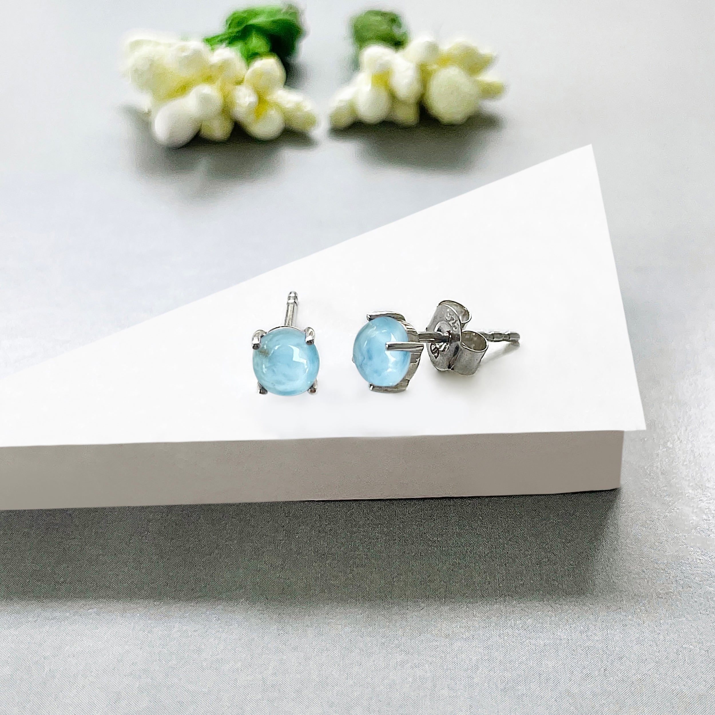 Larimar Stud Earring-(LAR-SE-699.)