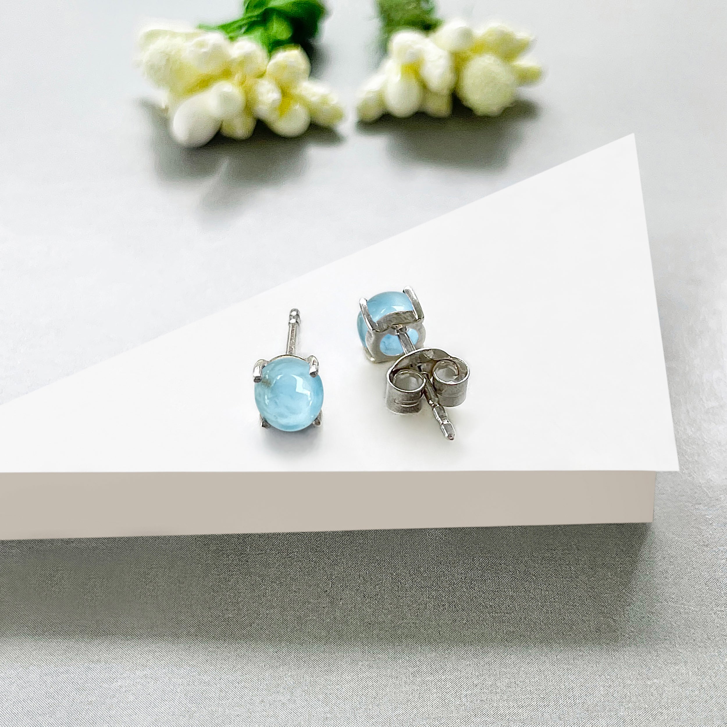 Larimar Stud Earring-(LAR-SE-699.)