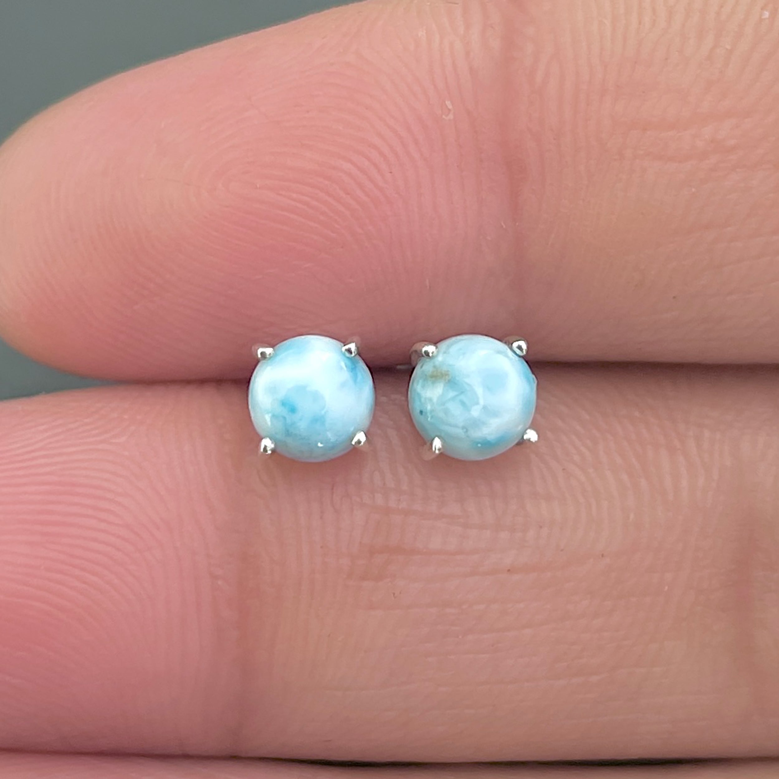 Larimar Stud Earring-(LAR-SE-699.)