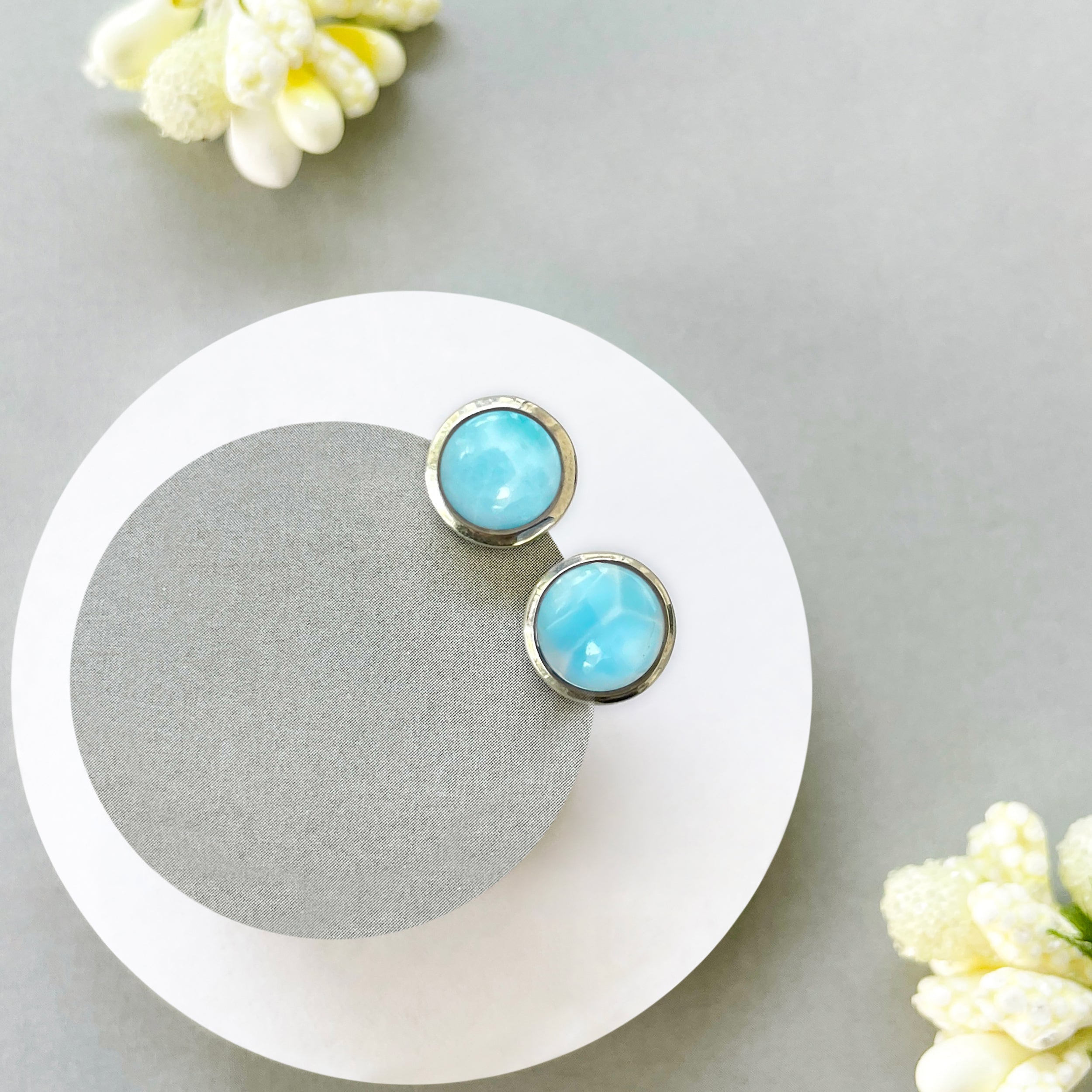 Larimar Stud Earring-(LAR-SE-724.)