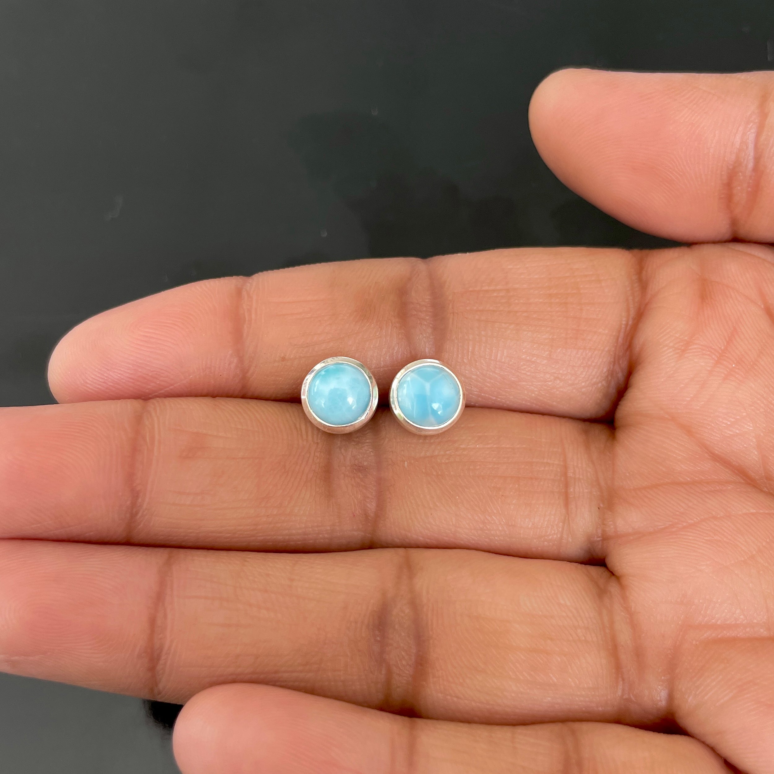 Larimar Stud Earring-(LAR-SE-724.)