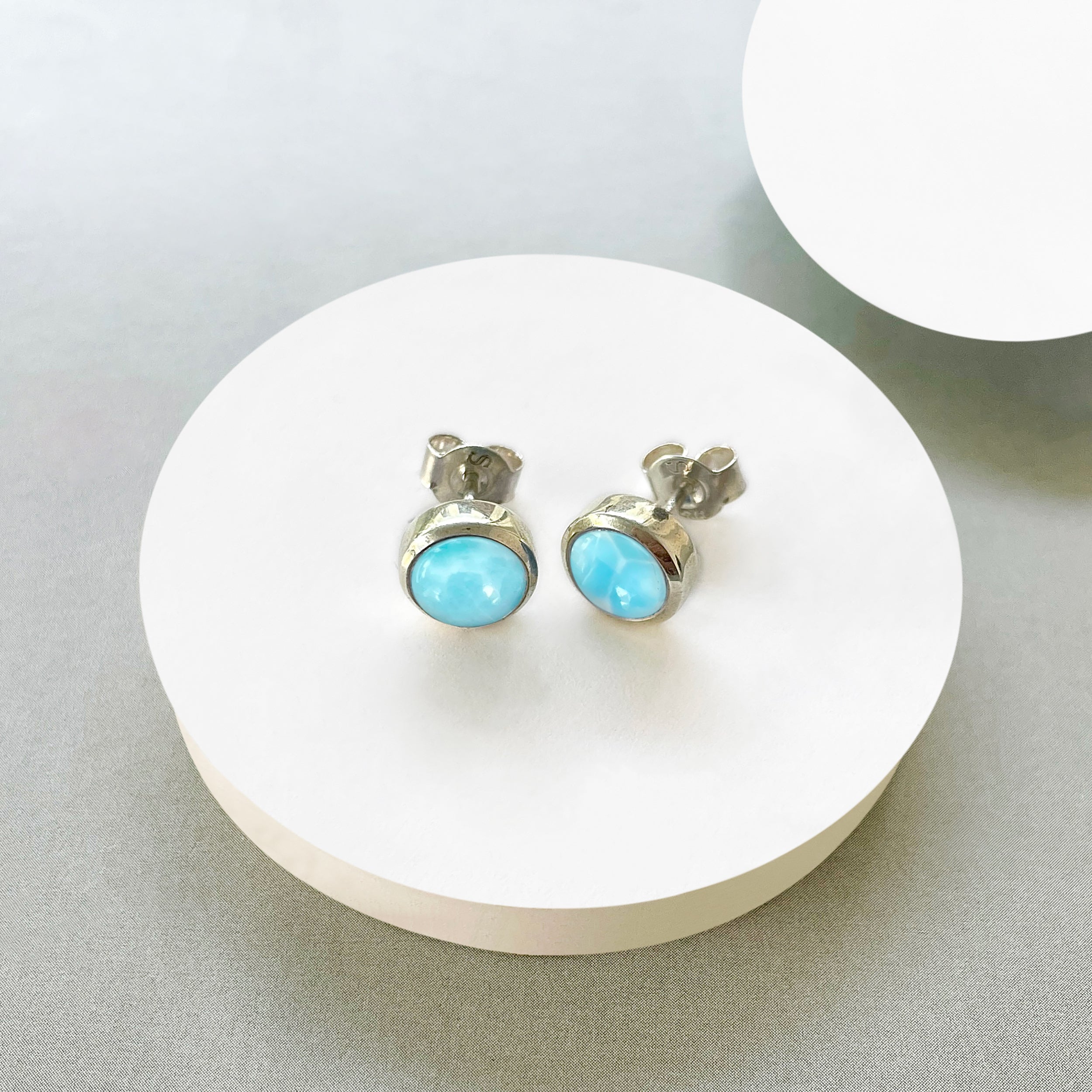 Larimar Stud Earring-(LAR-SE-724.)