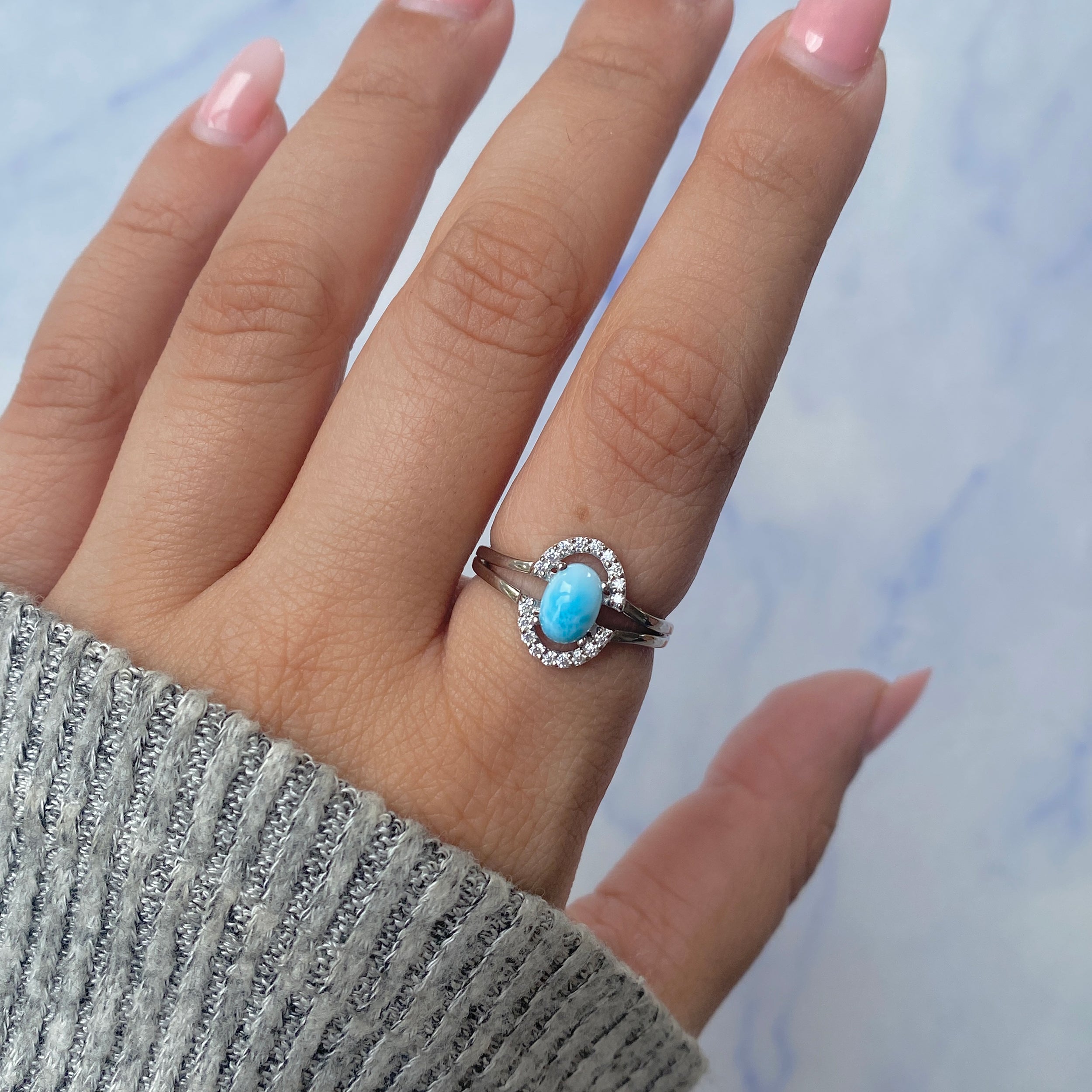 Larimar Ring-(LAR-SR-1802.)