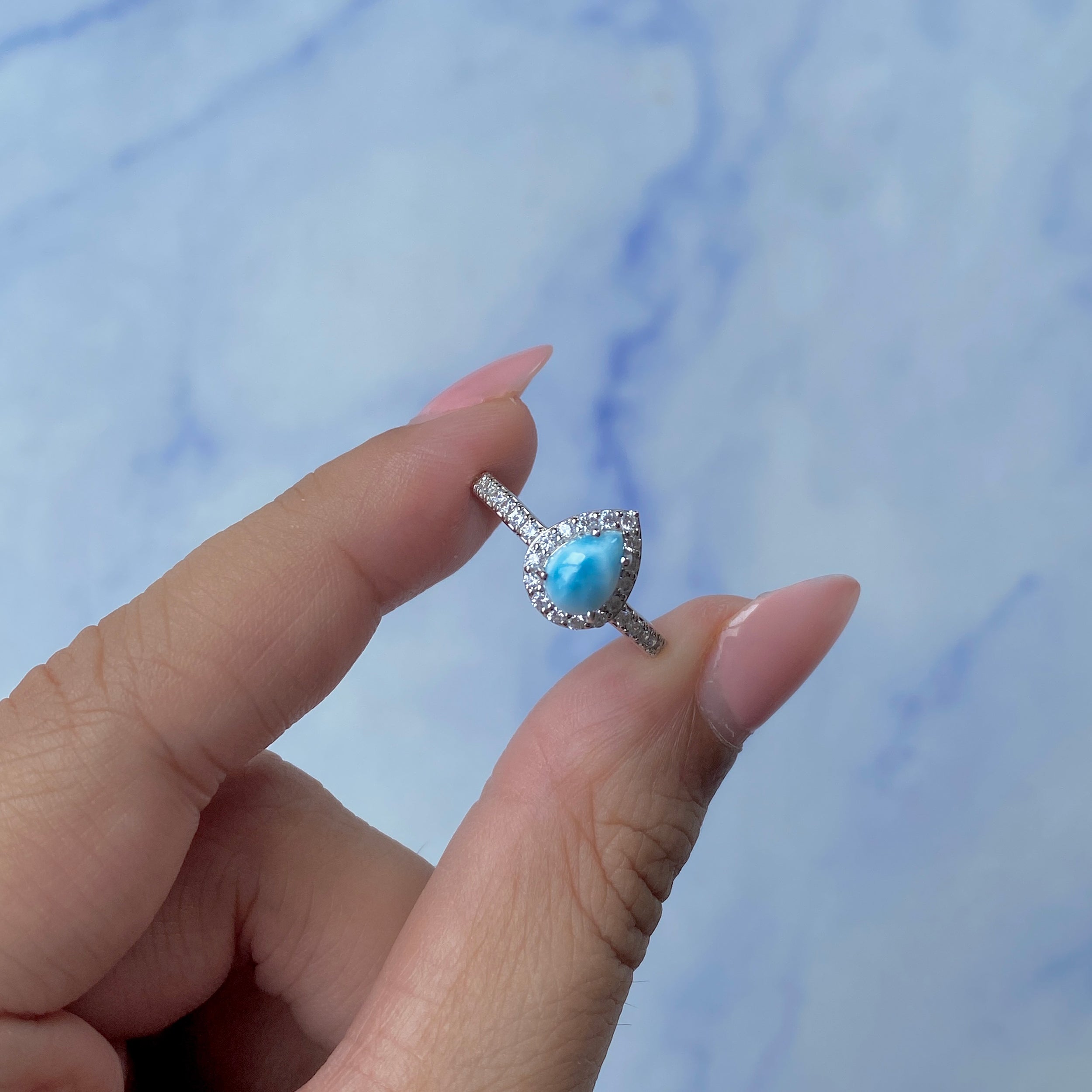 Larimar Ring-(LAR-SR-40-W.)