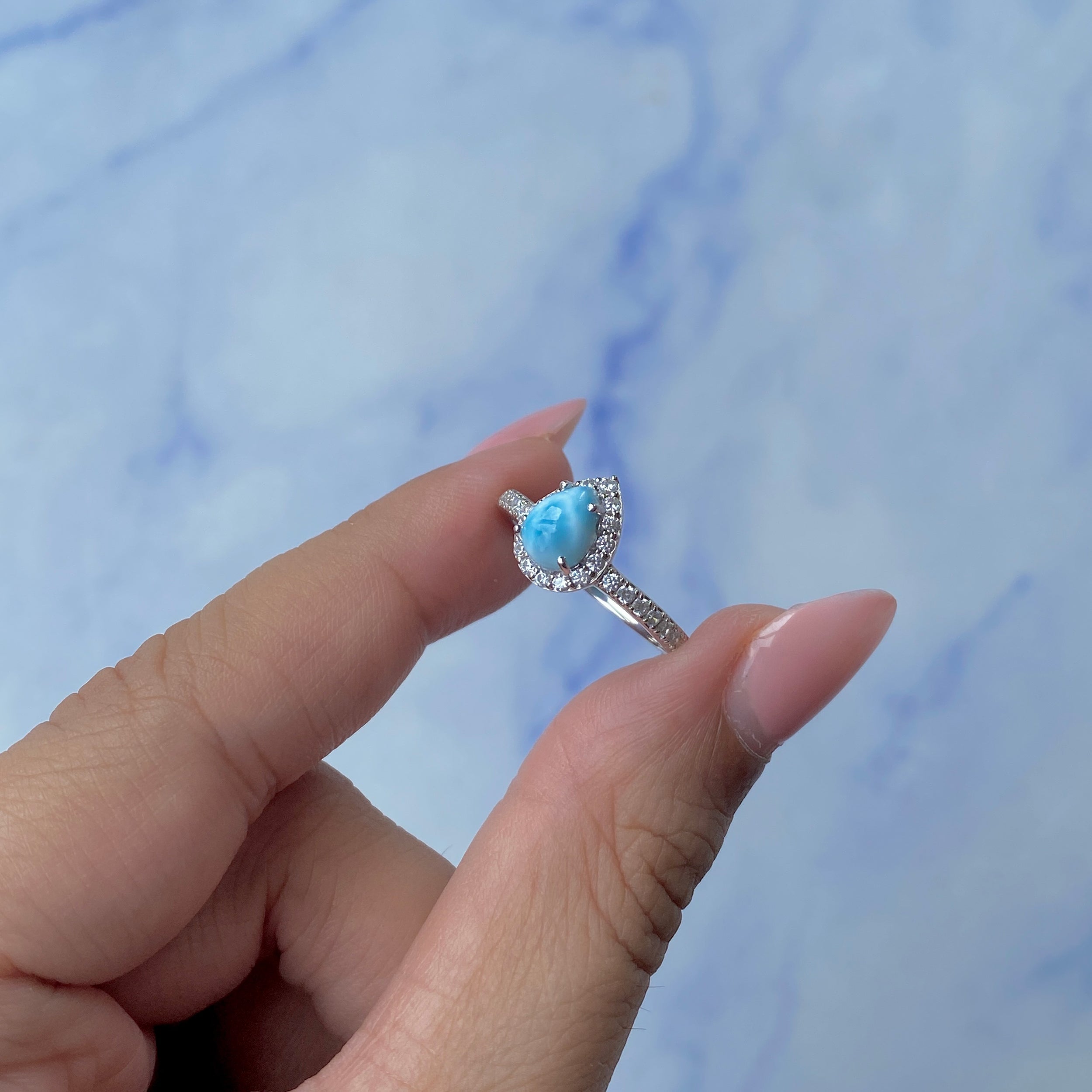 Larimar Ring-(LAR-SR-40-W.)