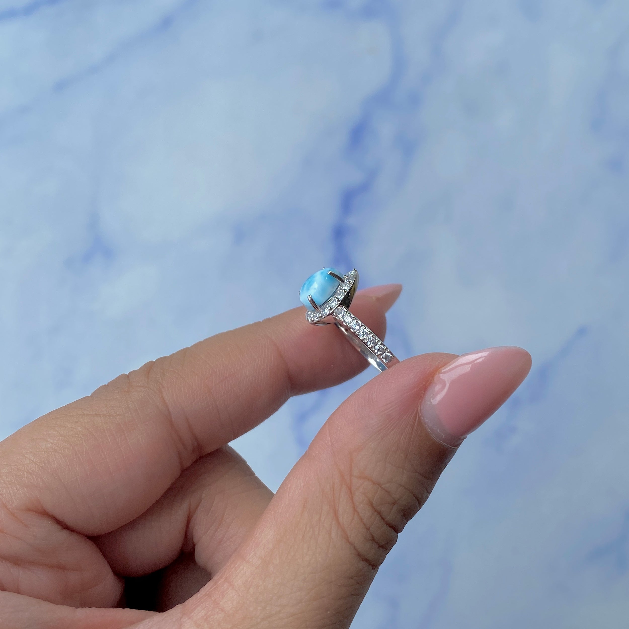 Larimar Ring-(LAR-SR-40-W.)