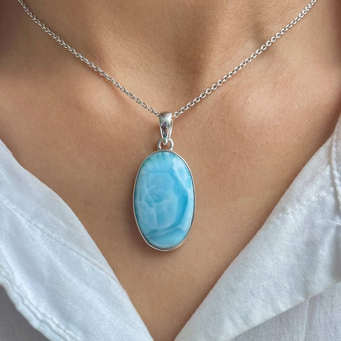 Larimar Pendant-(LBS-P-2.)