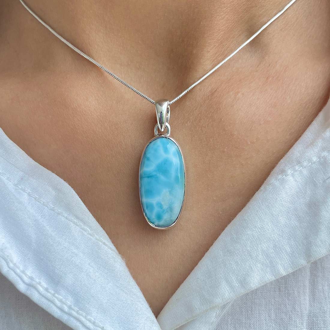 Larimar Pendant-(LBS-P-21.)