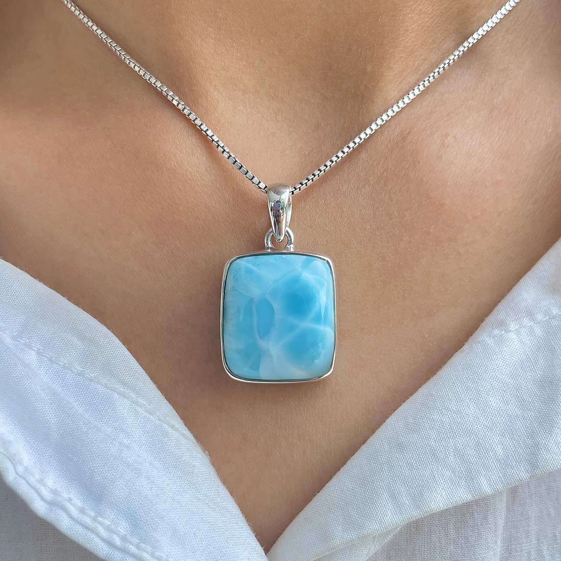 Larimar Pendant-(LBS-P-32.)