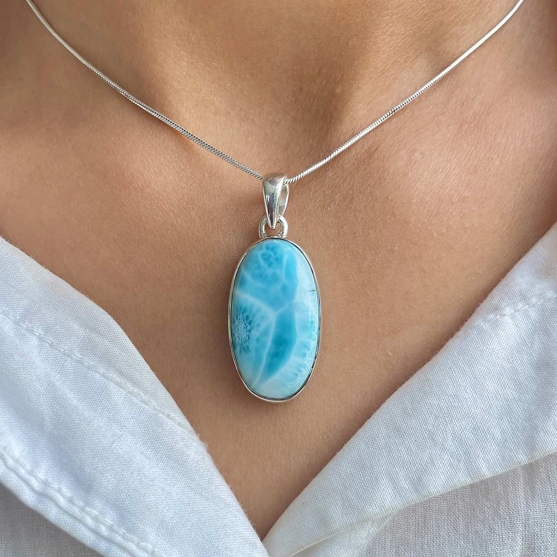 Larimar Pendant-(LBS-P-48.)