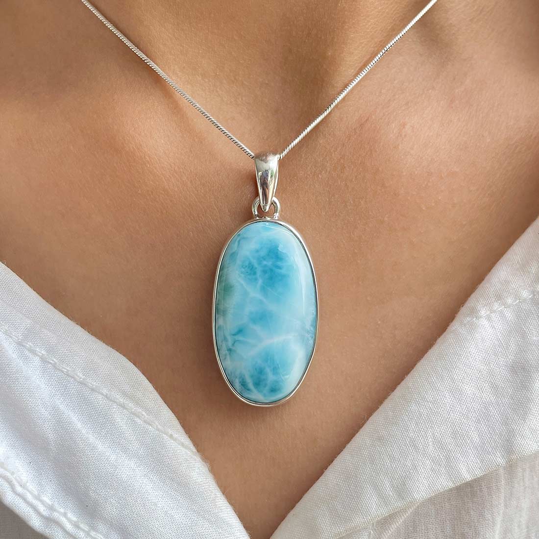 Larimar Pendant-(LBS-P-64.)