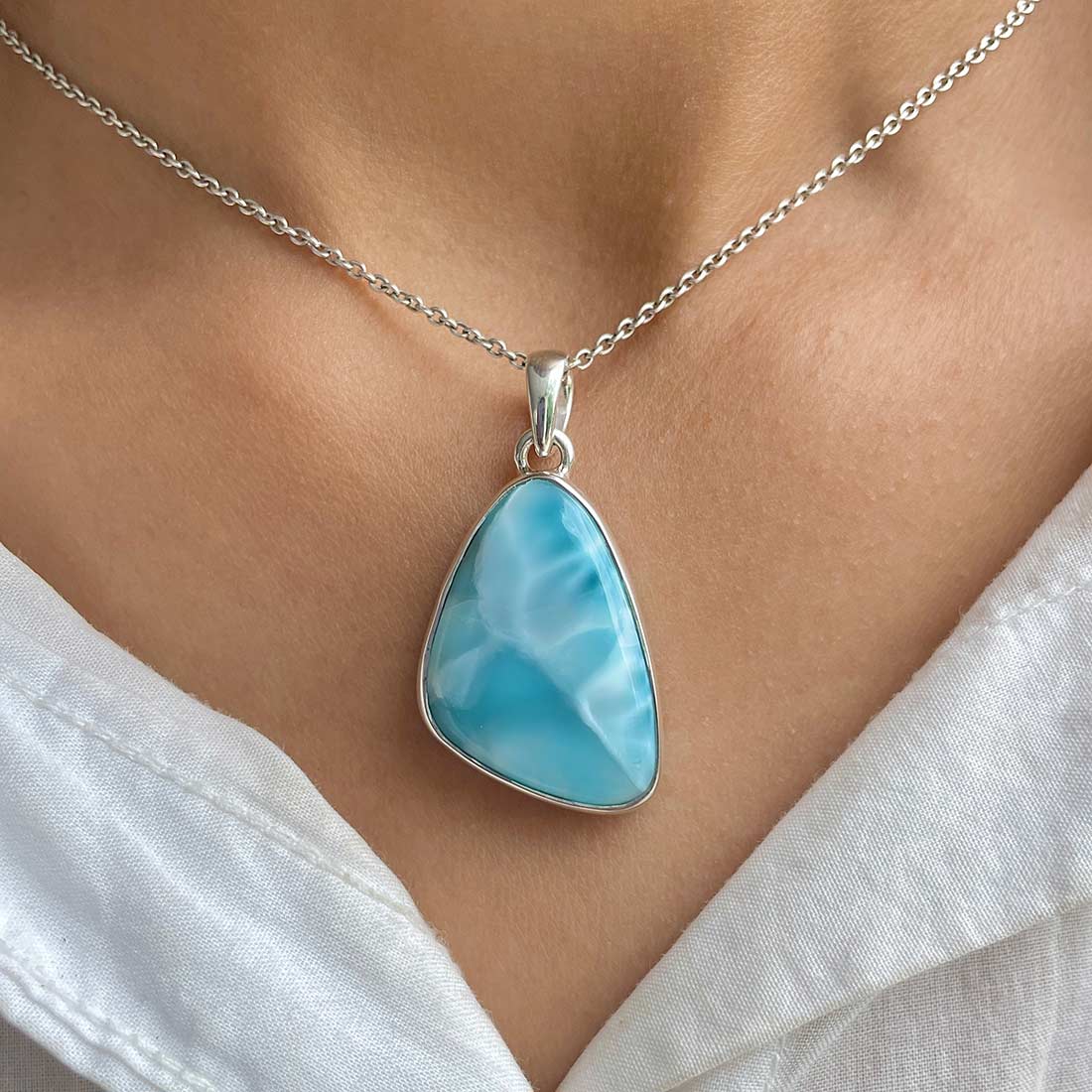 Larimar Pendant-(LBS-P-66.)