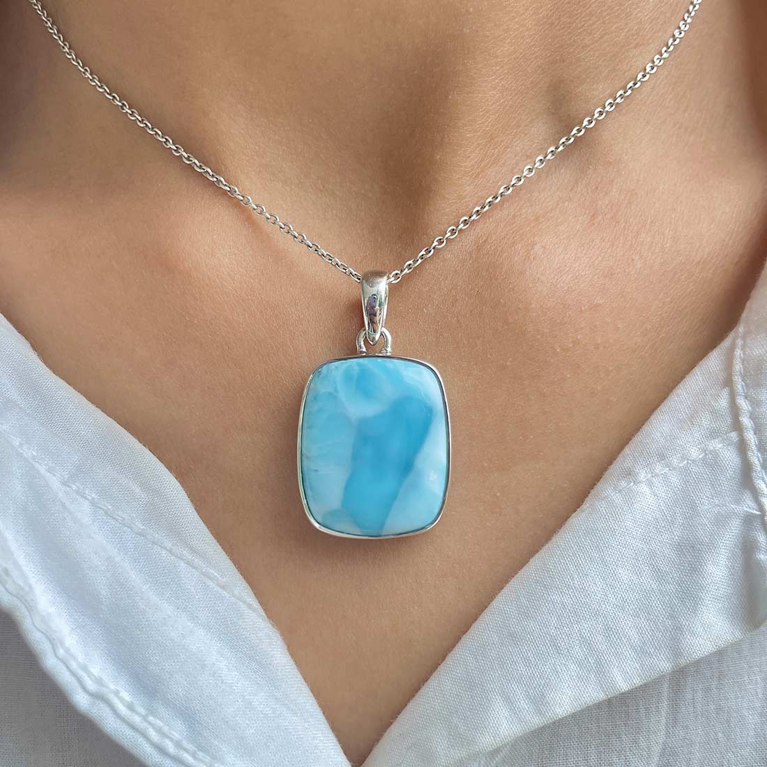 Larimar Pendant-(LBS-P-8.)