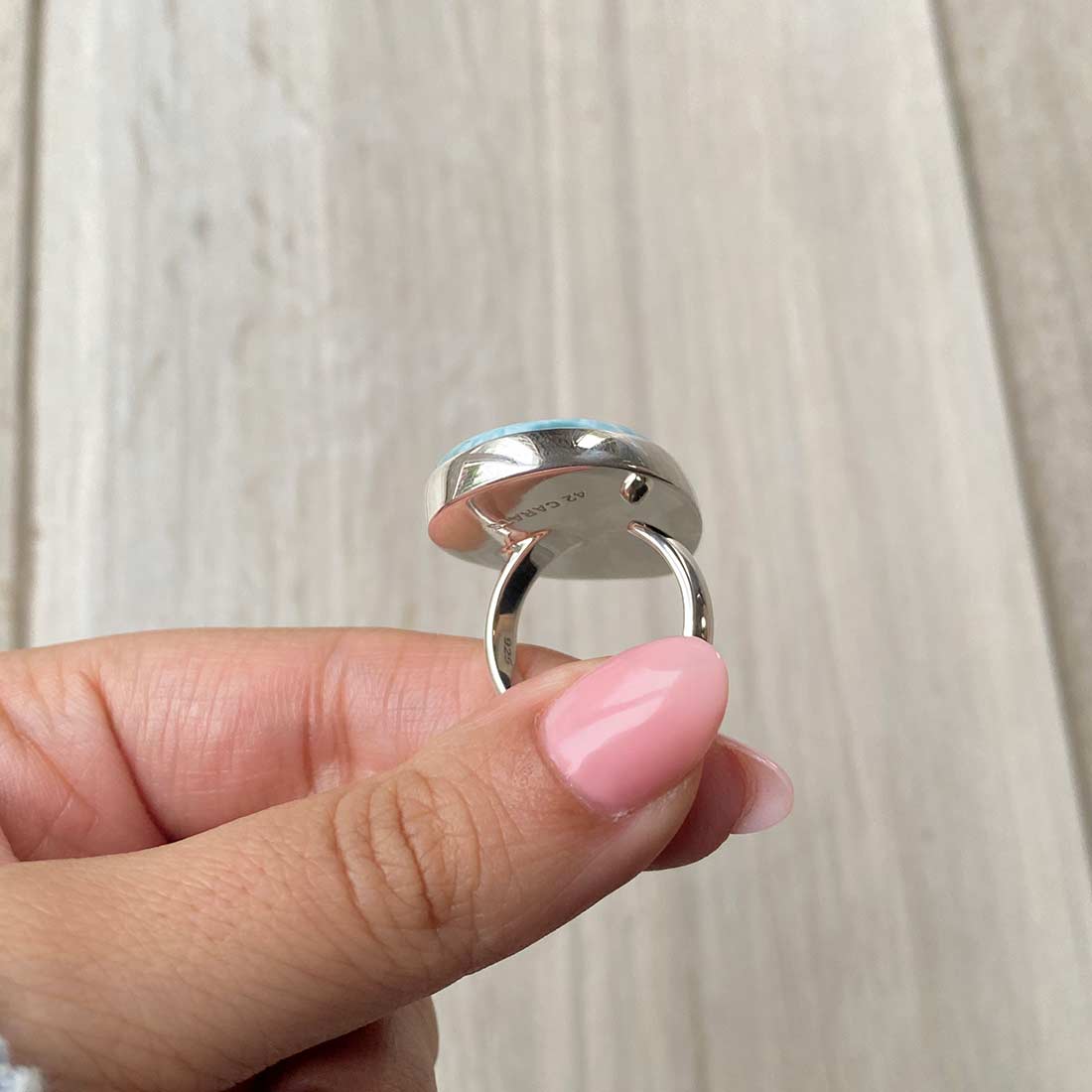 Larimar Adjustable Ring-(LBS-R-44.)