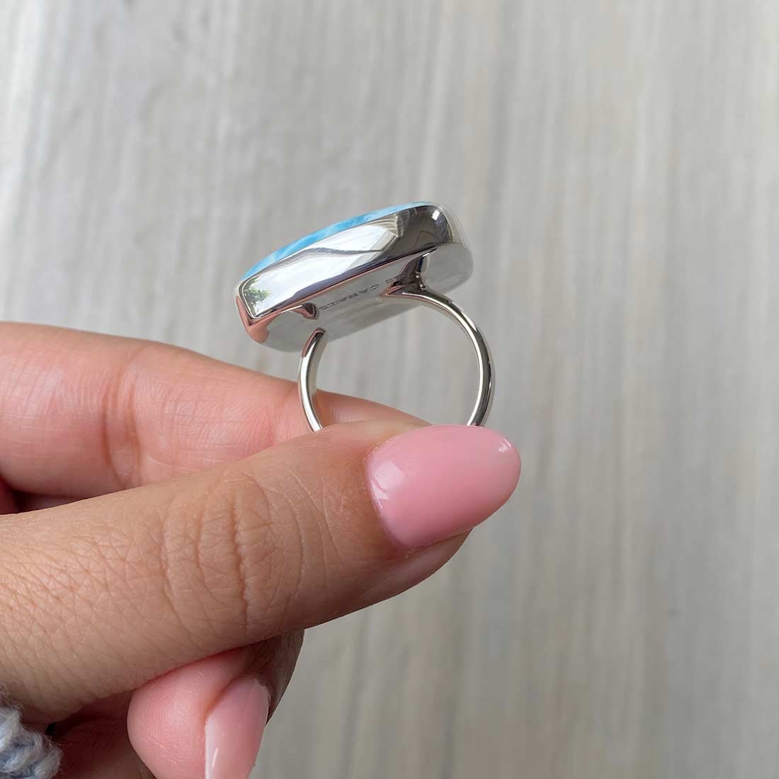 Larimar Adjustable Ring-(LBS-R-46.)