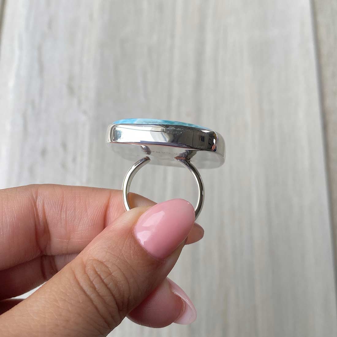 Larimar Adjustable Ring-(LBS-R-48.)