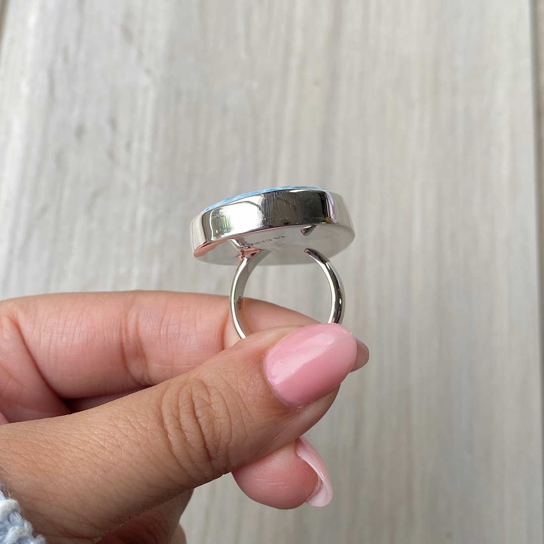 Larimar Adjustable Ring-(LBS-R-54.)