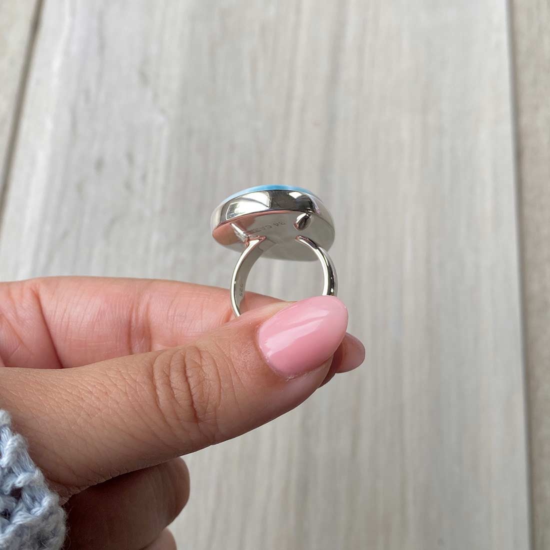 Larimar Adjustable Ring-(LBS-R-69.)