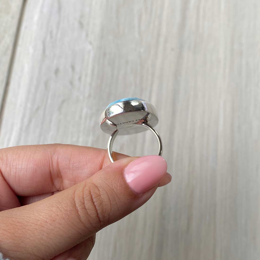 Larimar Adjustable Ring-(LBS-R-70.)