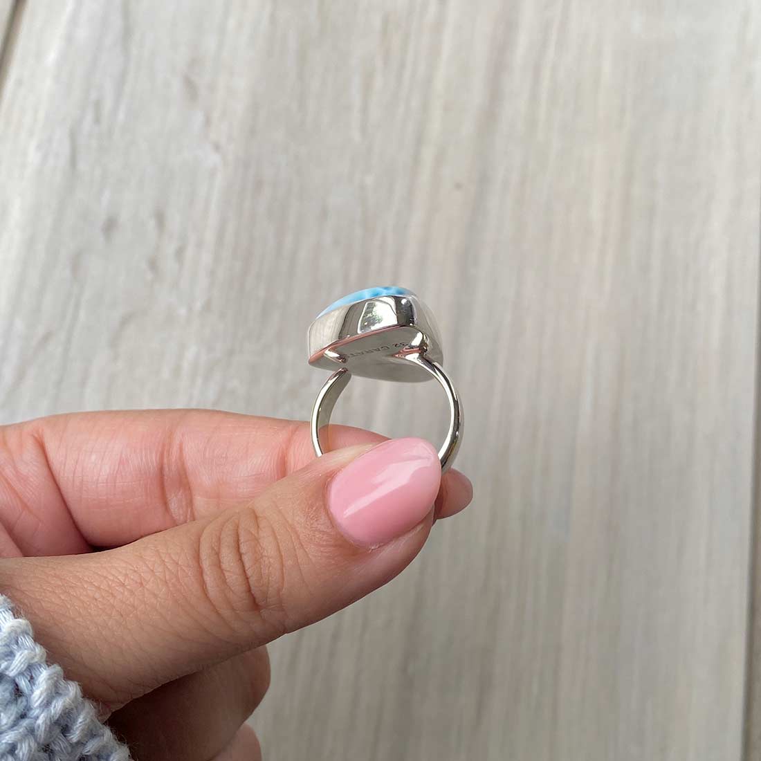 Larimar Adjustable Ring-(LBS-R-71.)