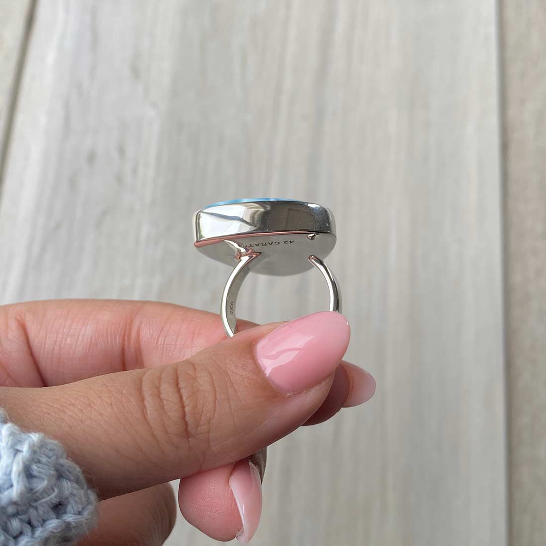 Larimar Adjustable Ring-(LBS-R-76.)