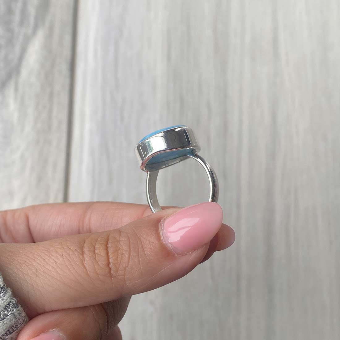 Larimar Adjustable Ring-(LBS-R-89.)