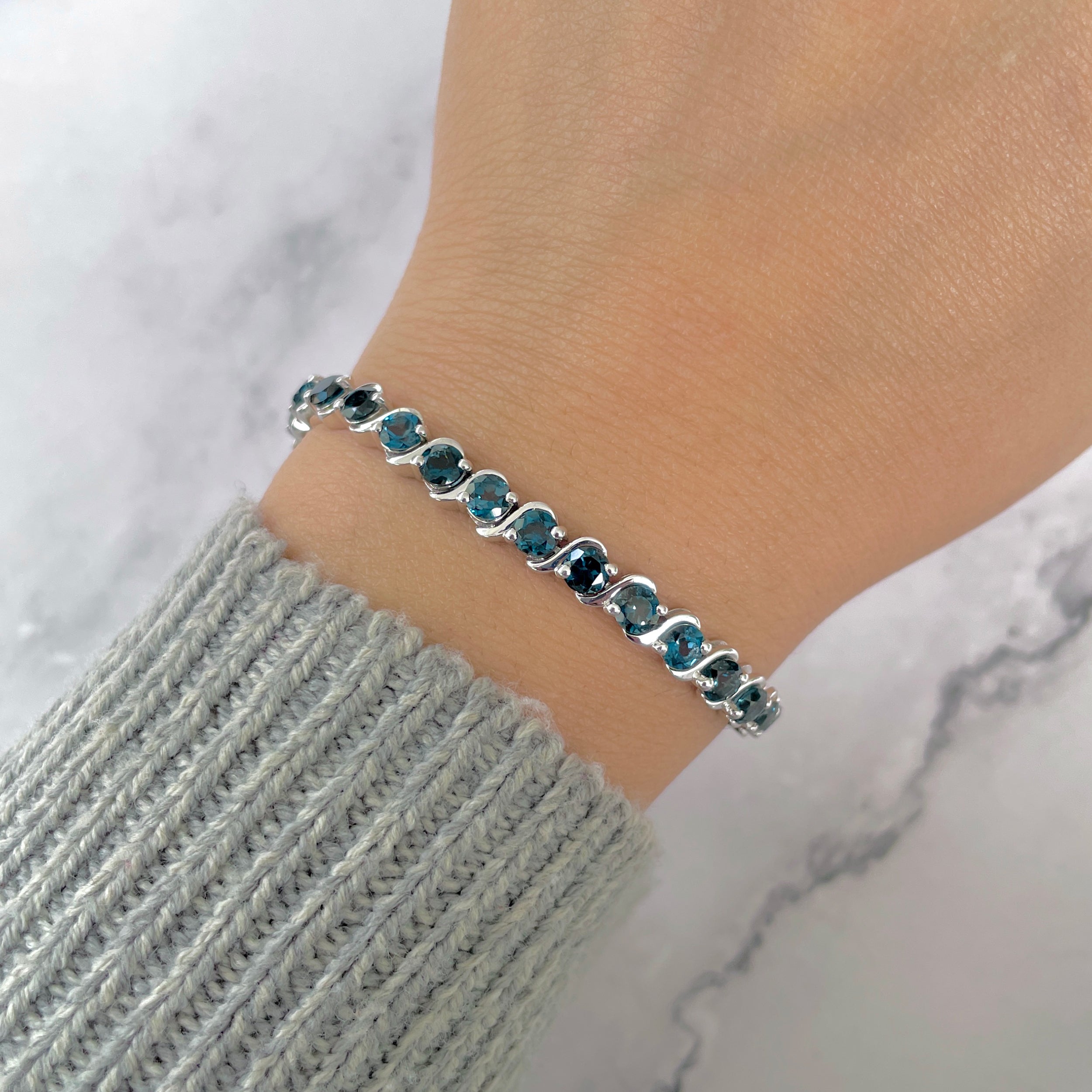 London Blue Topaz Bracelet-(LBTZ-SB-173.) – Sagacia Jewelry