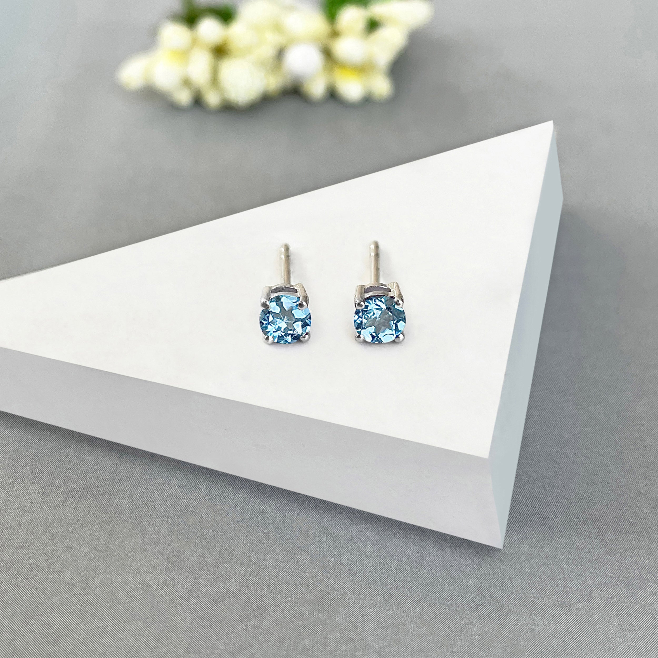 London Blue Topaz Stud Earring-(LBTZ-SE-1023.)