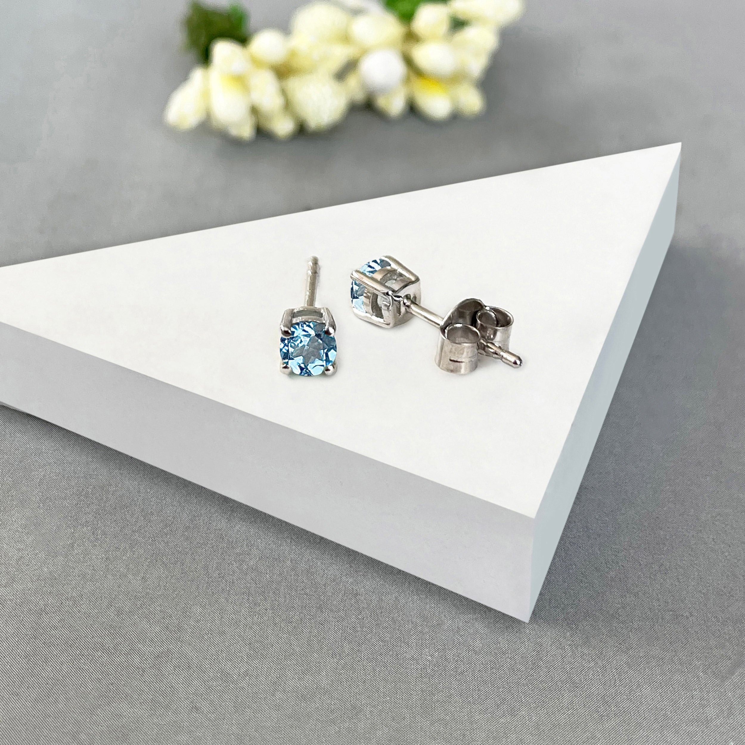 London Blue Topaz Stud Earring-(LBTZ-SE-1023.)